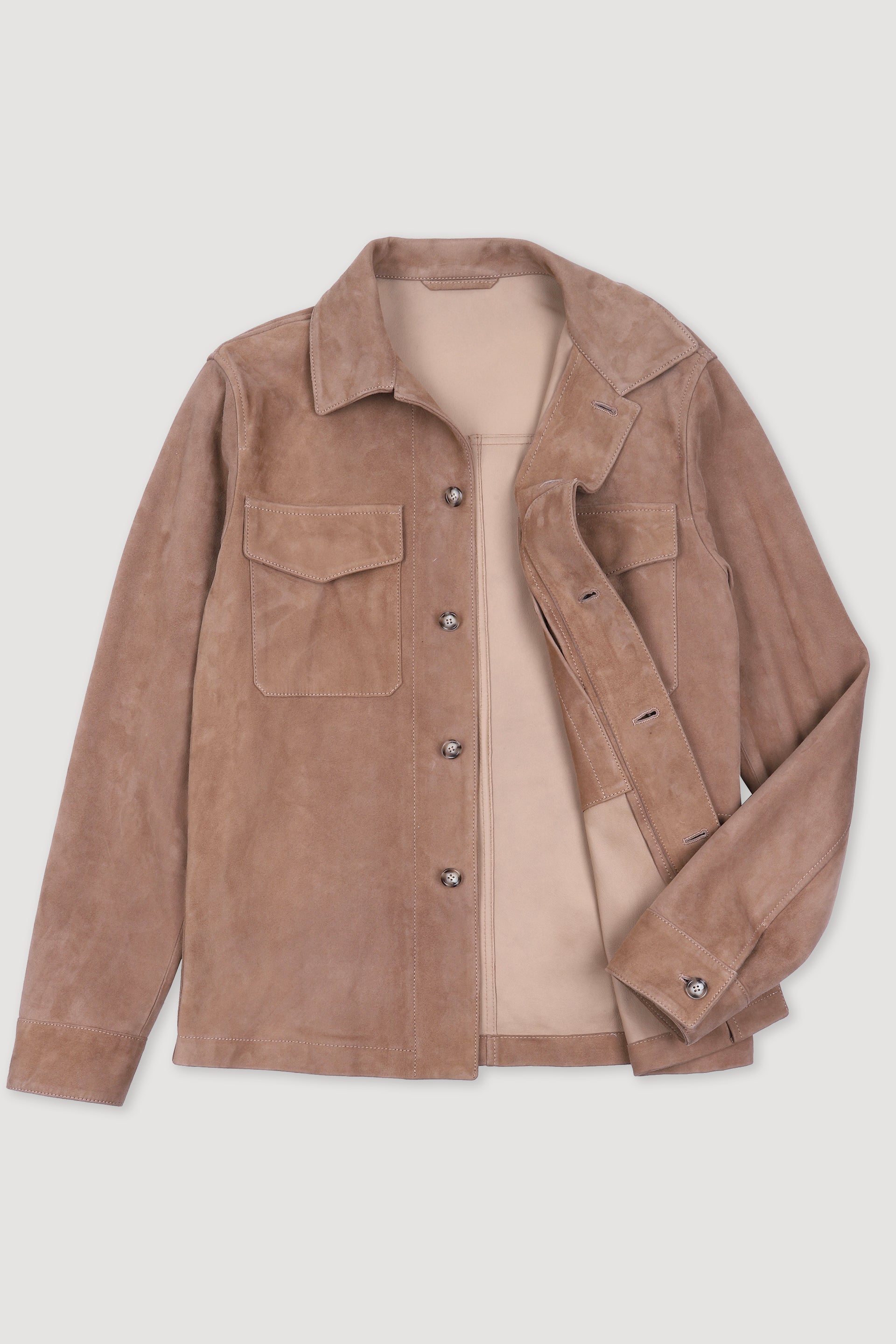 OVERSHIRT , SFODERATO, SOFT SUEDE - Beige