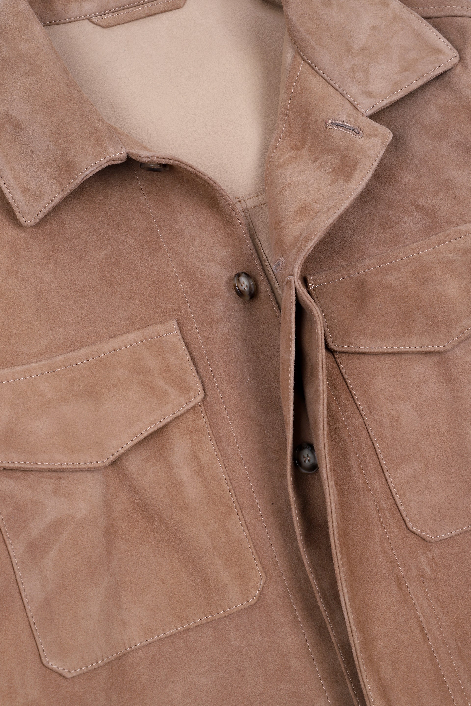 OVERSHIRT , SFODERATO, SOFT SUEDE - Beige