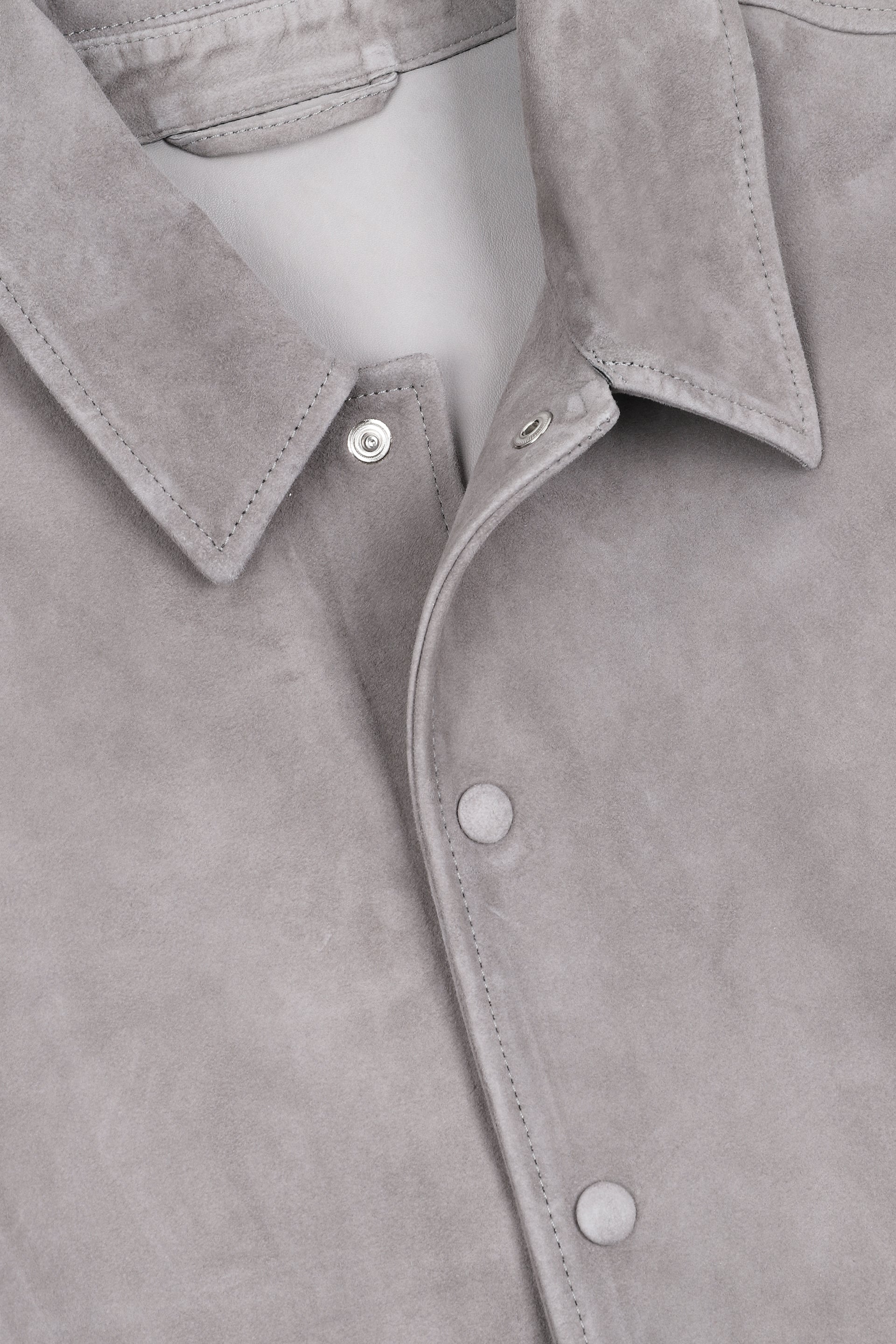 COACH JACKET, SFODERATO, SOFT SUEDE - Smoke