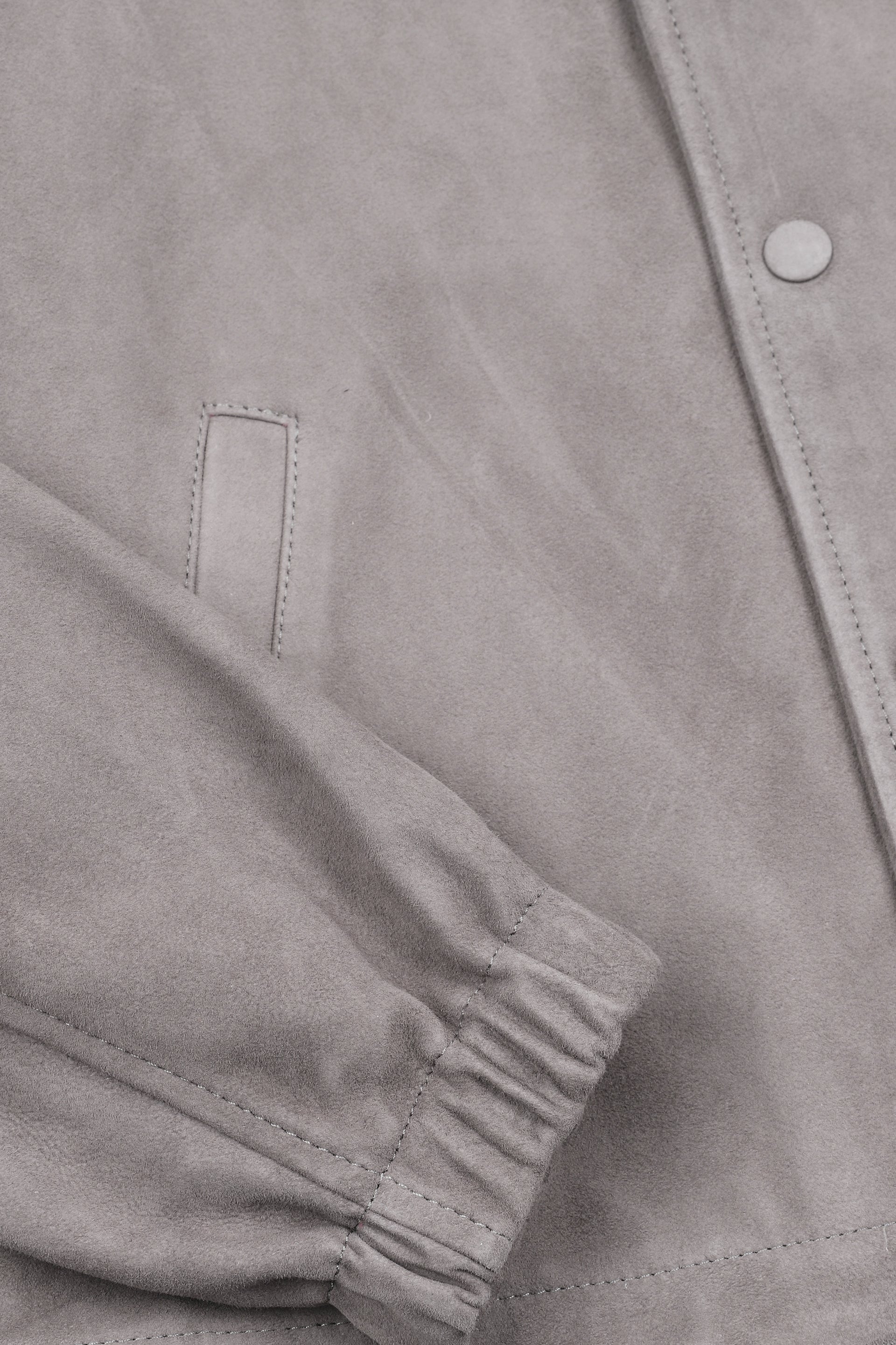 COACH JACKET, SFODERATO, SOFT SUEDE - Smoke