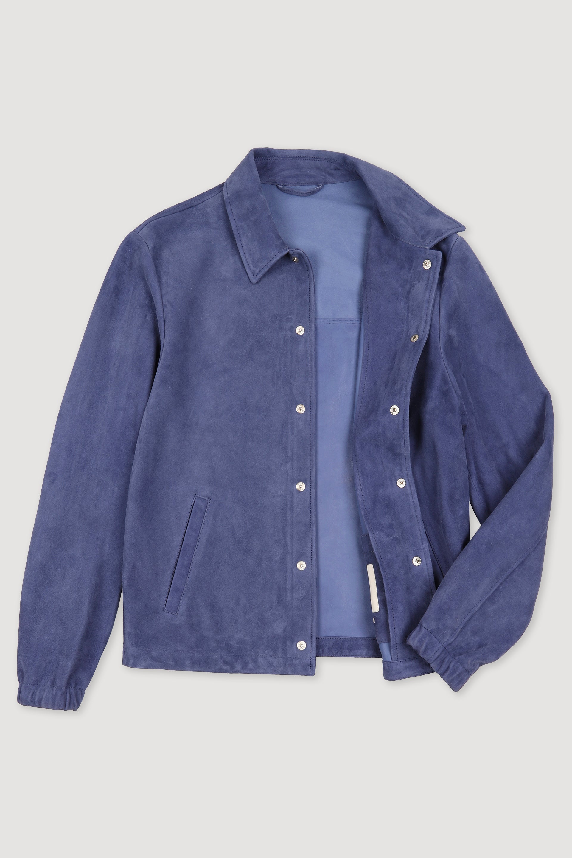 COACH JACKET, SFODERATO, SOFT SUEDE - Blue