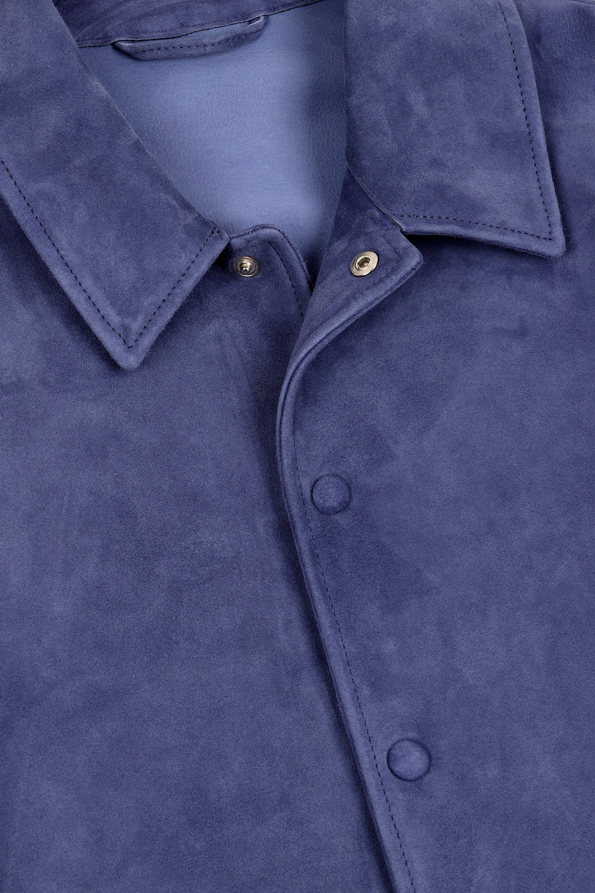 COACH JACKET, SFODERATO, SOFT SUEDE - Blue