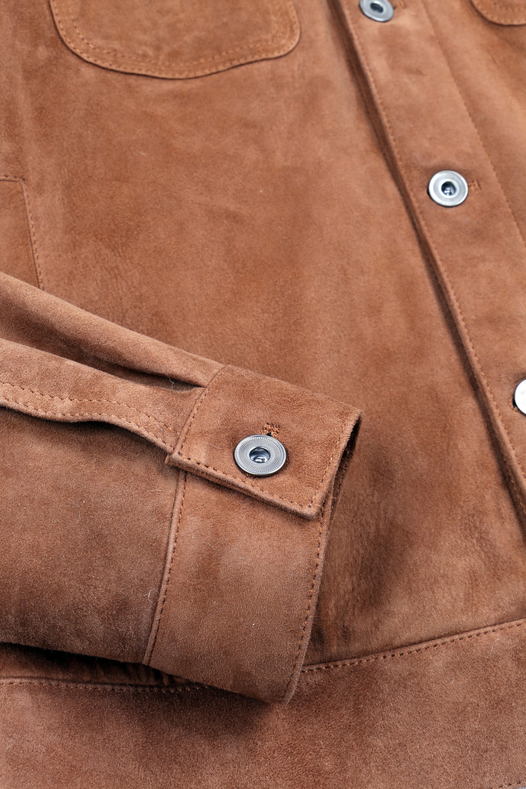 GIUBBOTTO TRUCKER, SFODERATO, SOFT SUEDE EFFETTO VINTAGE - Sandal/tobacco