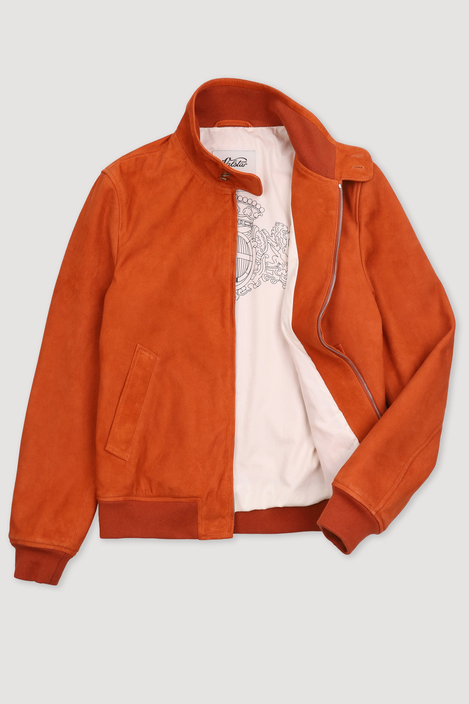 GIUBBOTTO BOMENR, OVERSIZE, SOFT SUEDE TRATTAMENTO INVECCHIATO - Orange