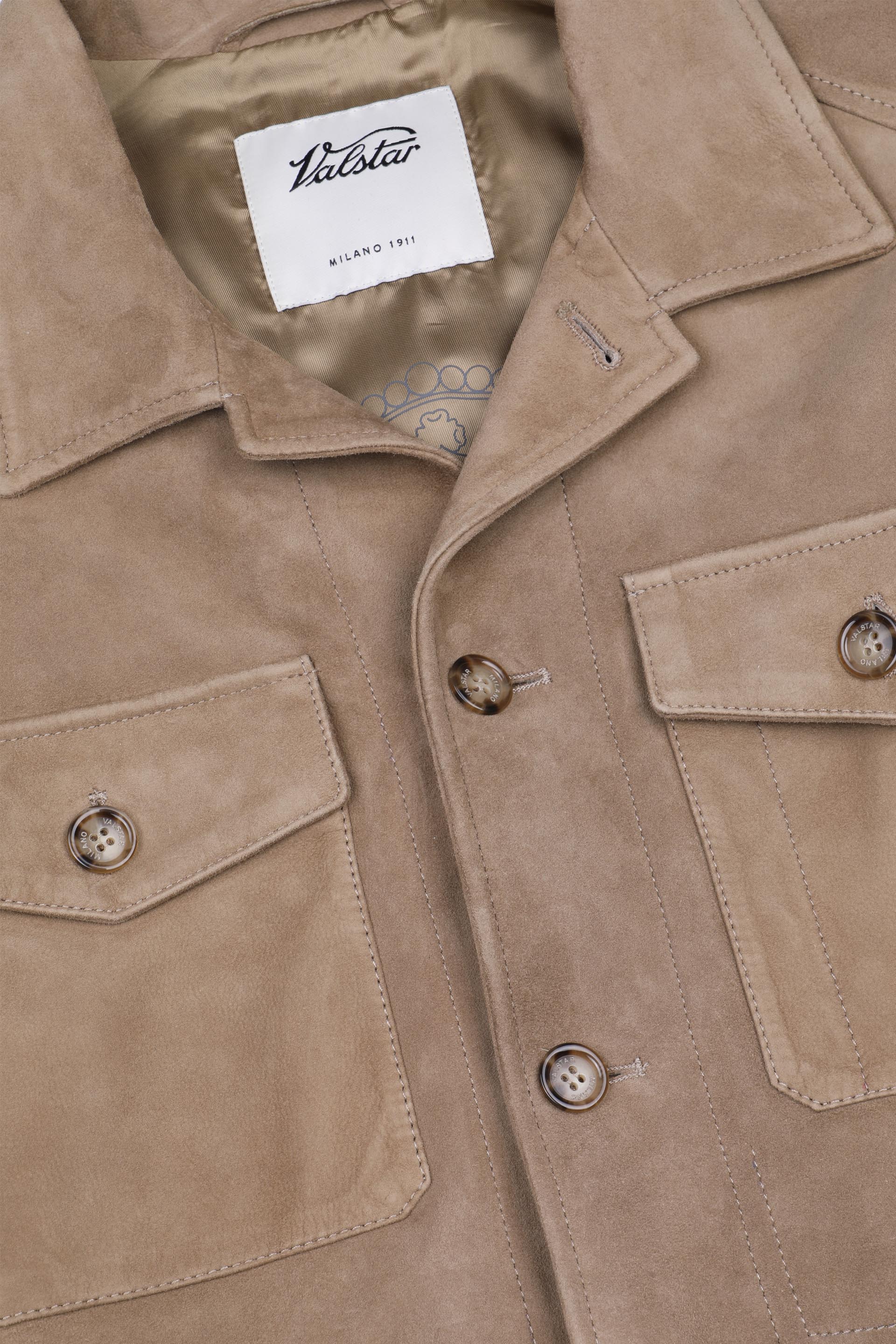 OVERSHIRT , FODERATA, SOFT SUEDE - Lenticchia