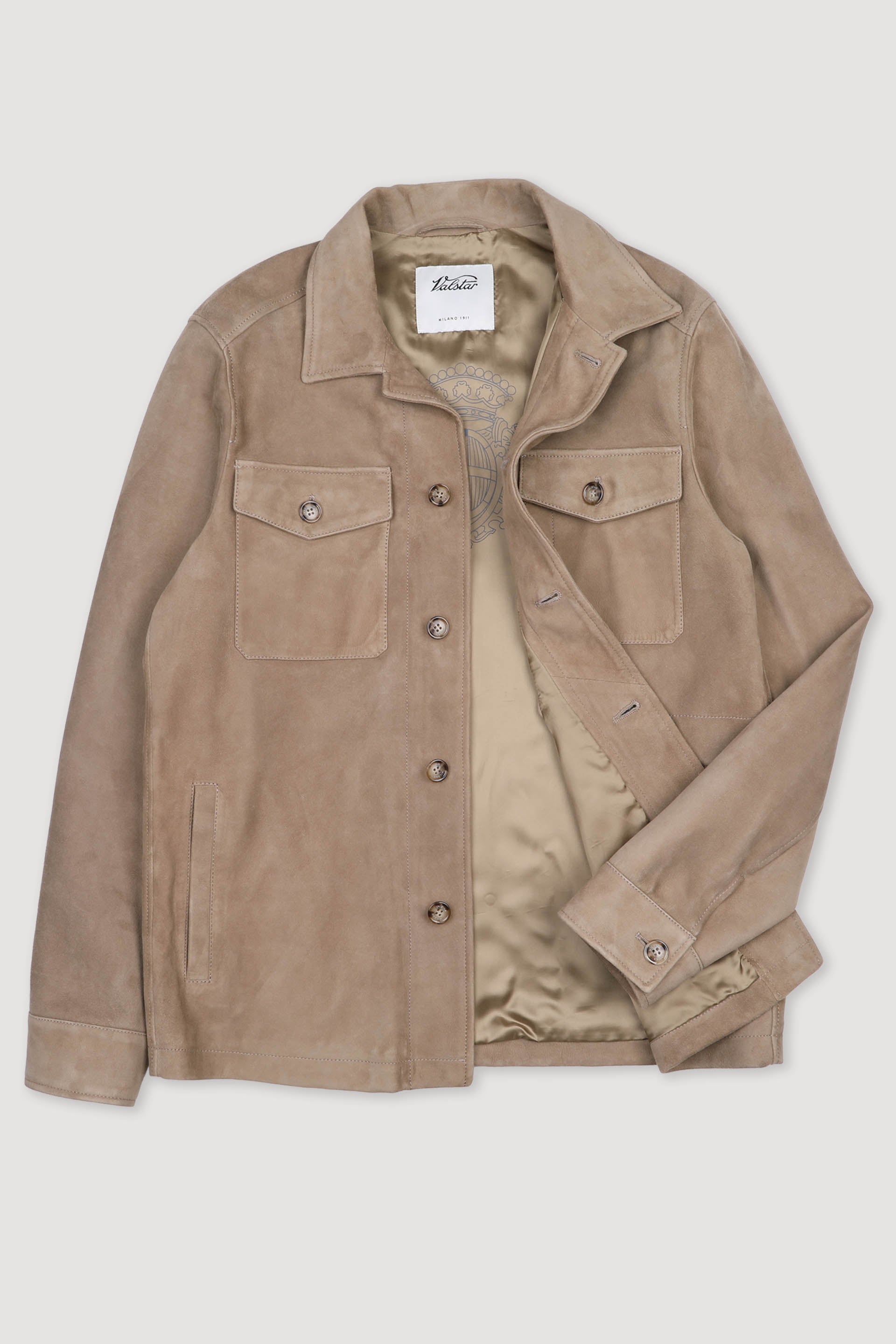 OVERSHIRT , FODERATA, SOFT SUEDE - Lenticchia
