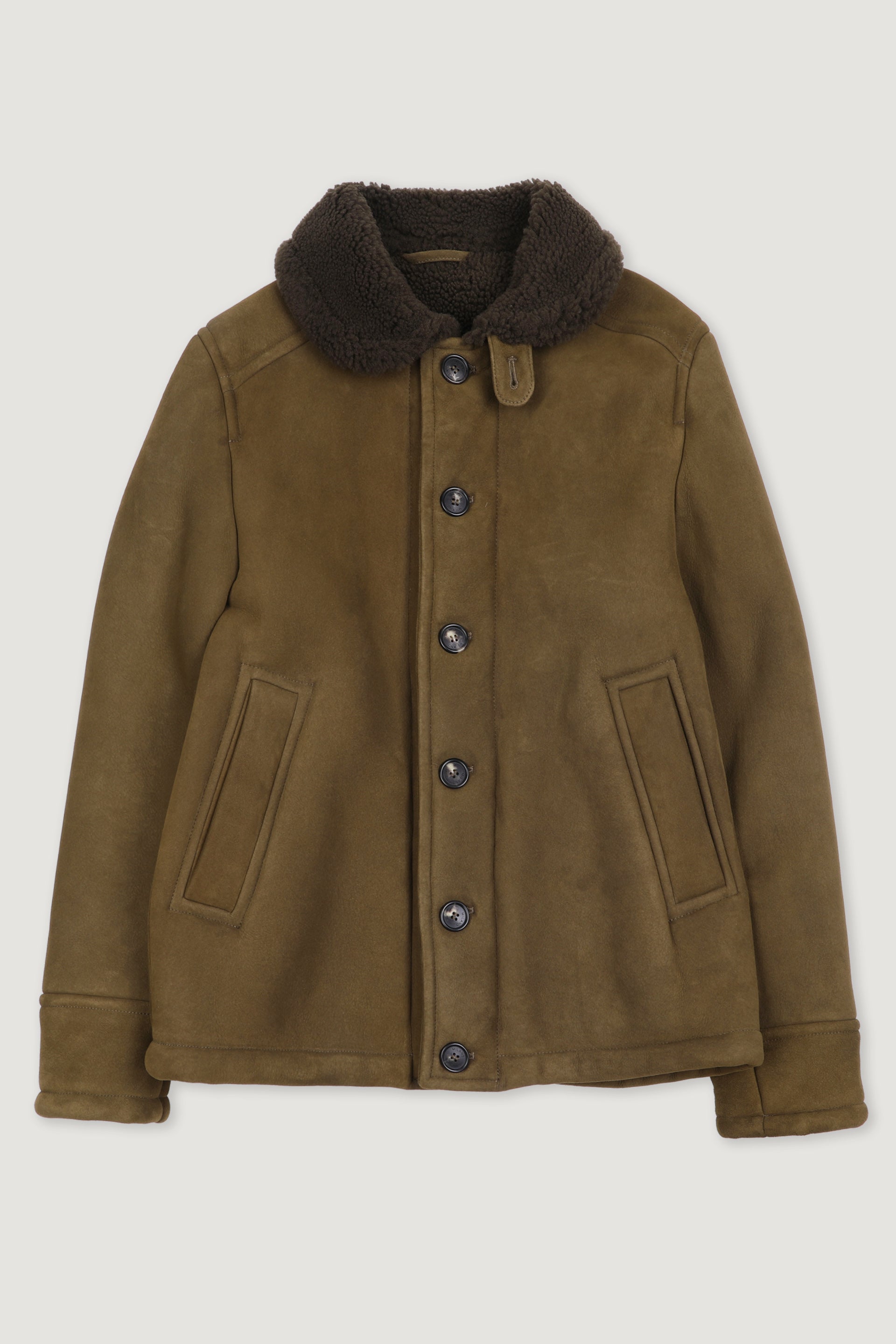 GIUBBOTTO AVIATORE IN MOTONE - Dark olive/dark olive