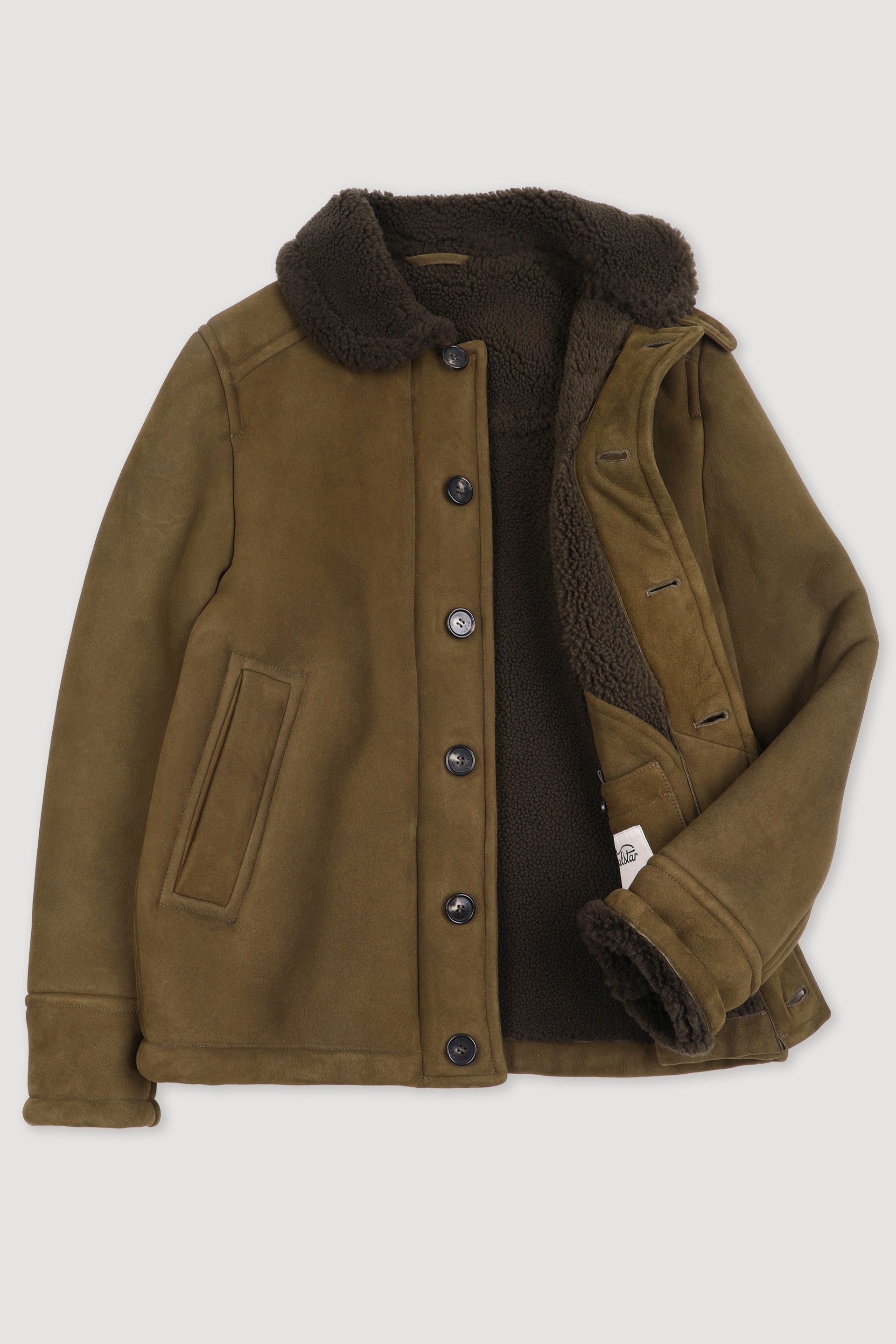 GIUBBOTTO AVIATORE IN MOTONE - Dark olive/dark olive
