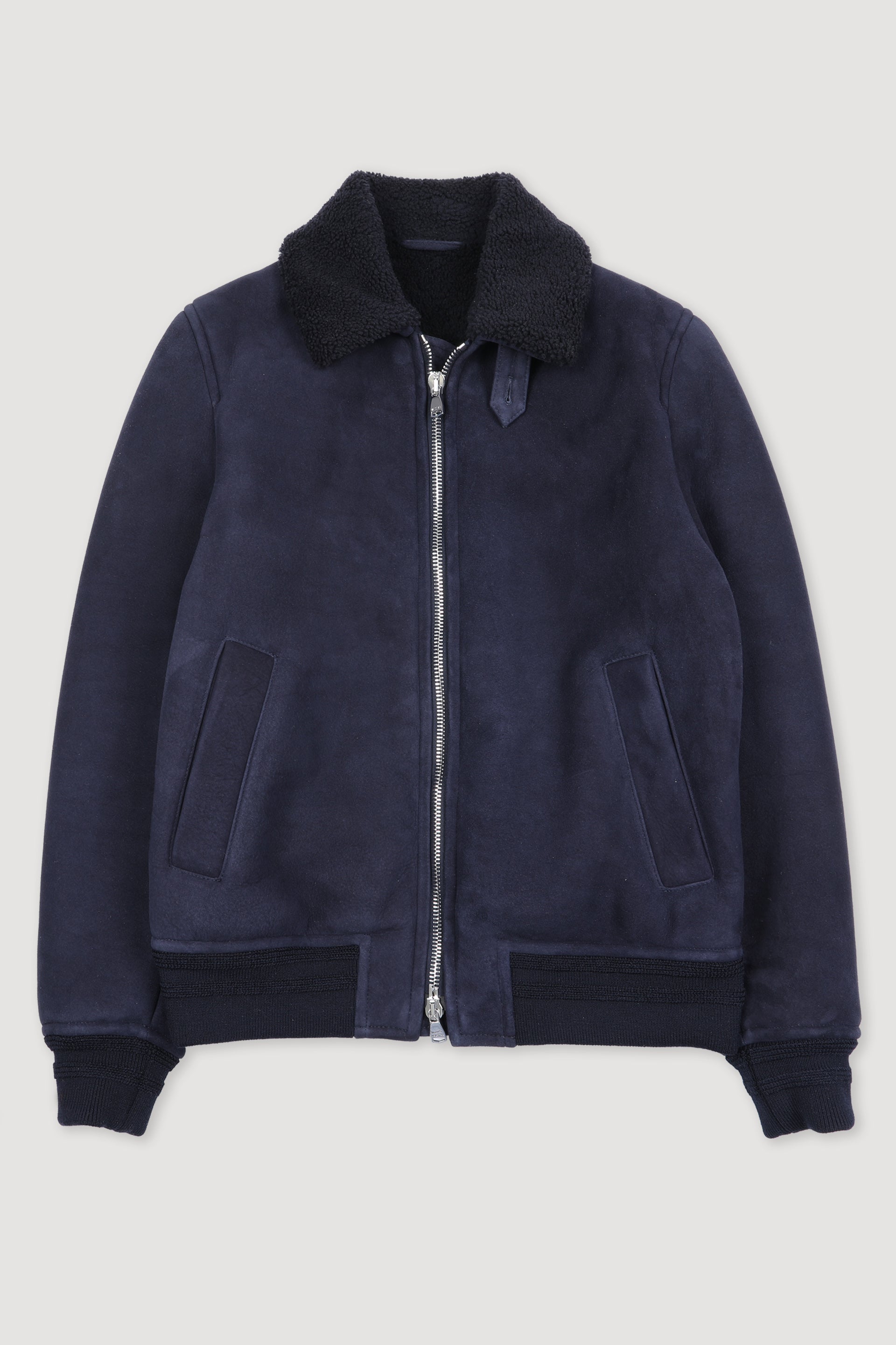 GIUBBOTTO AVIATORE IN MOTONE - Dark blue