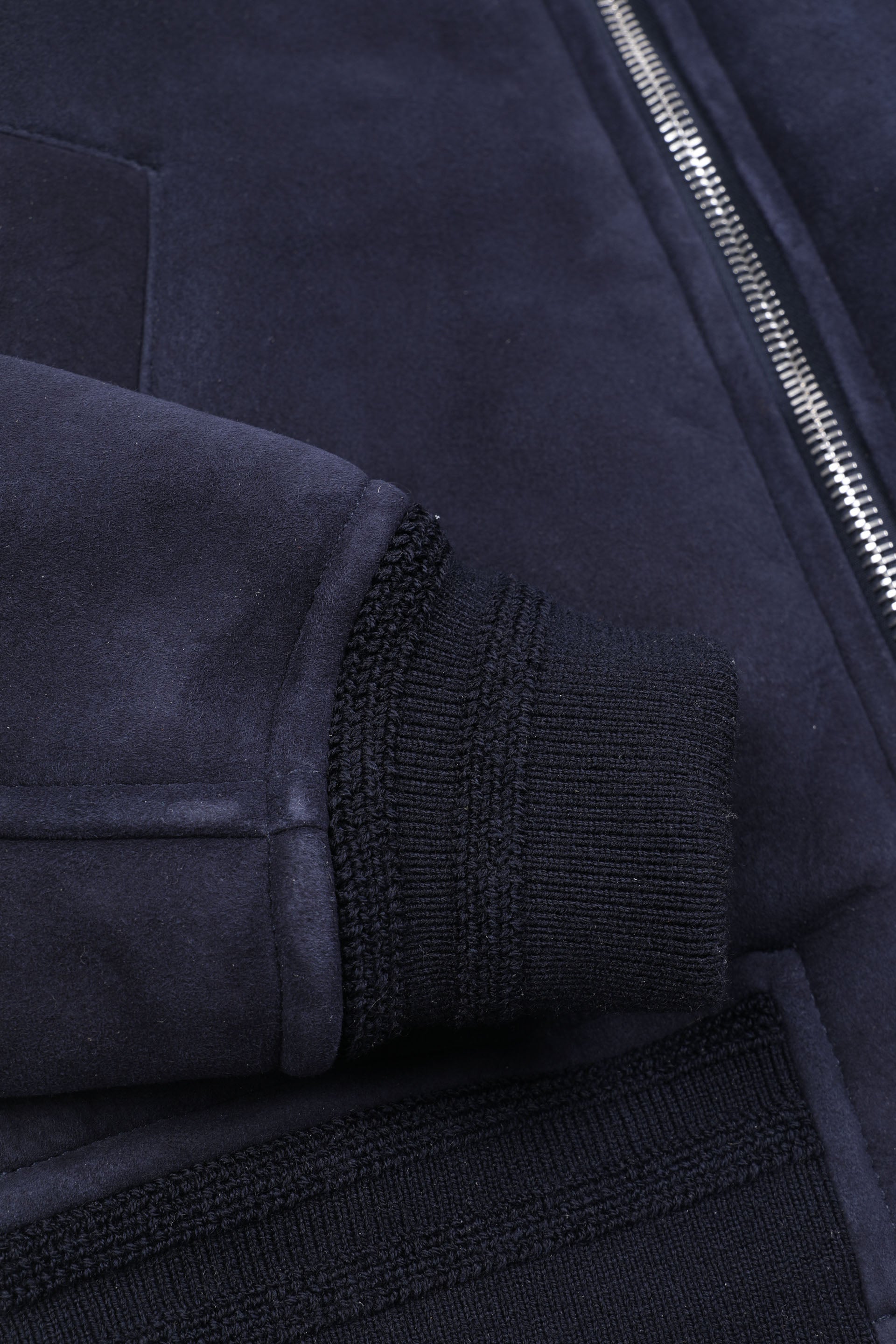 GIUBBOTTO AVIATORE IN MOTONE - Dark blue