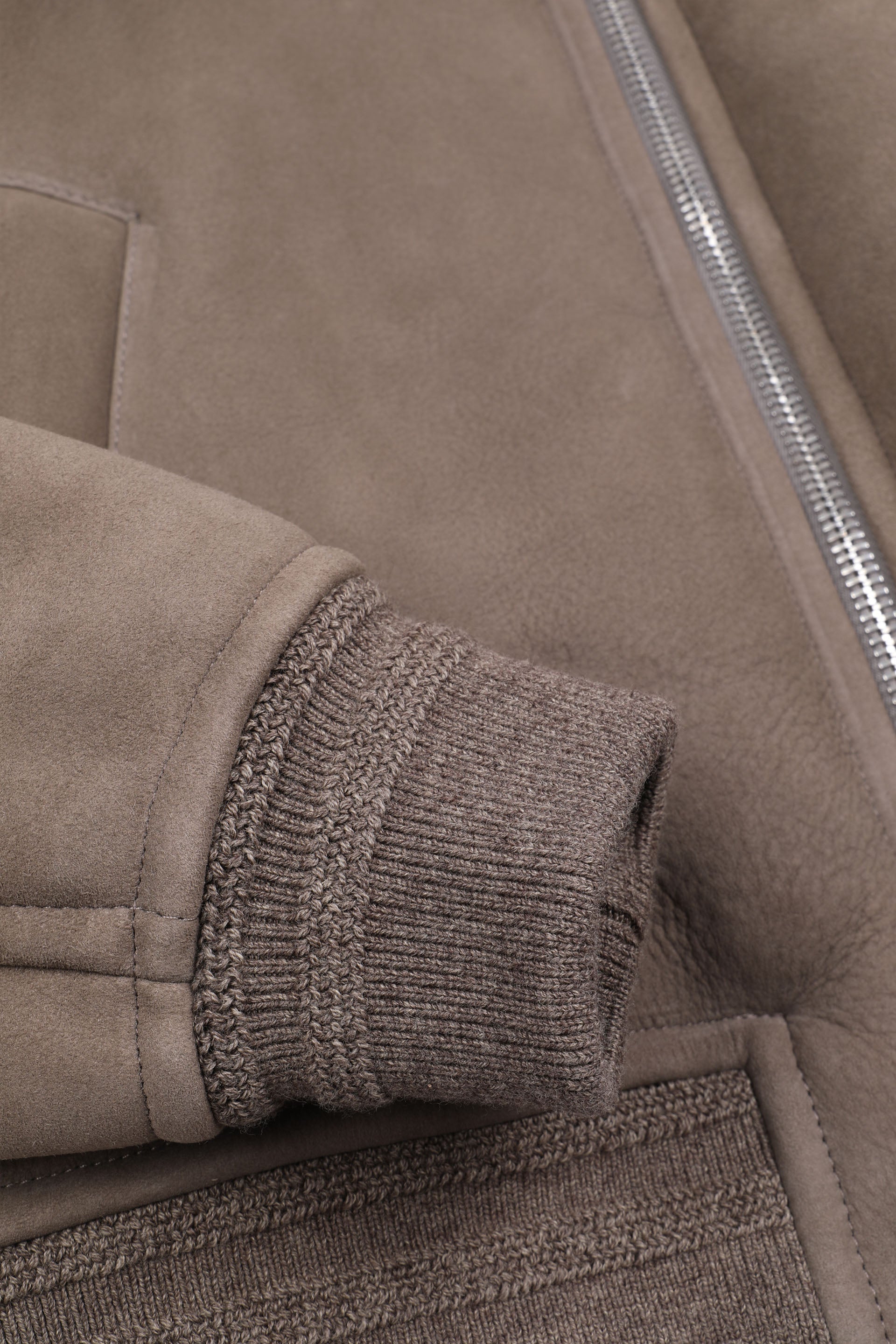 GIUBBOTTO AVIATORE IN MOTONE - Light grey