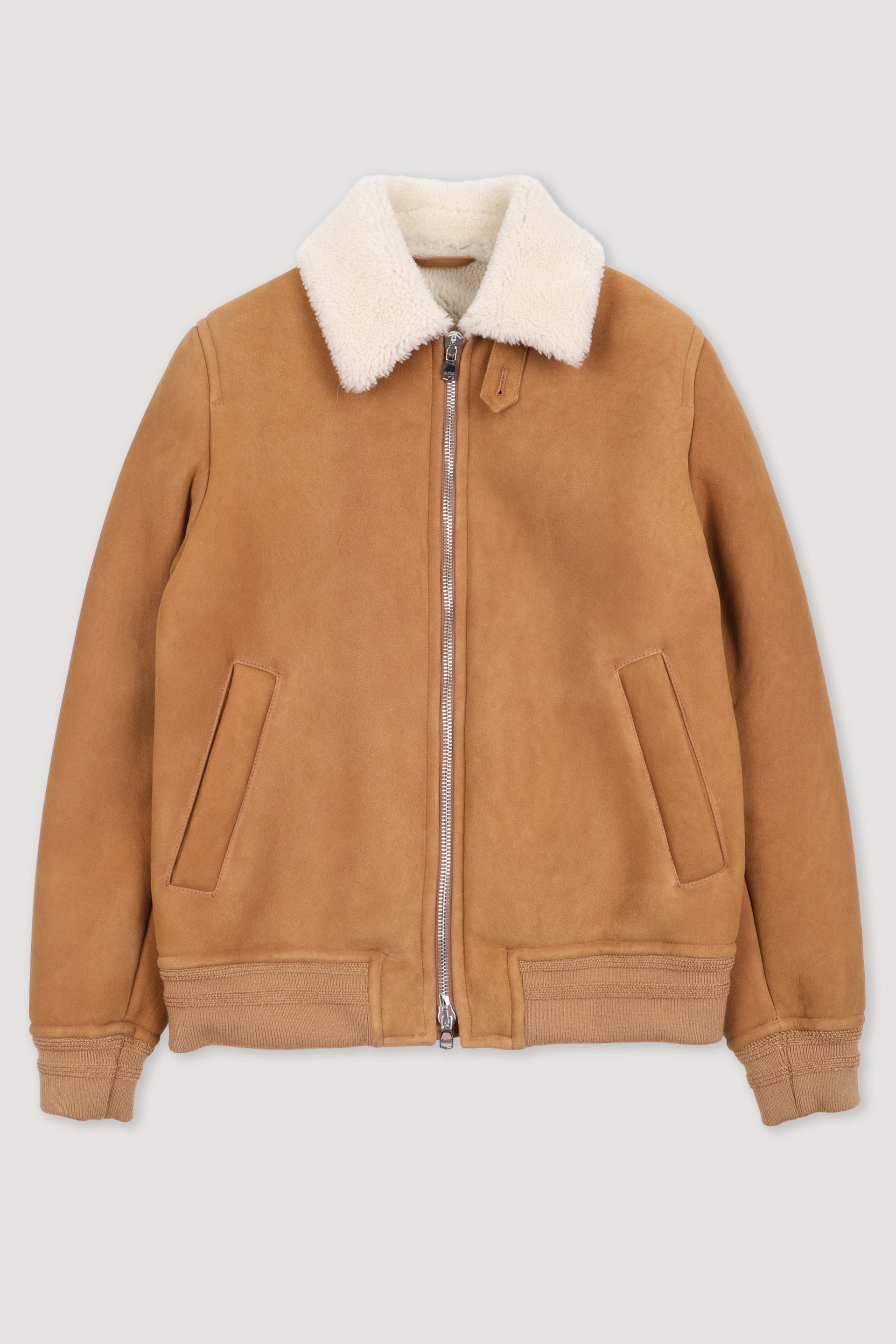 GIUBBOTTO AVIATORE IN MOTONE - Sandal/cream