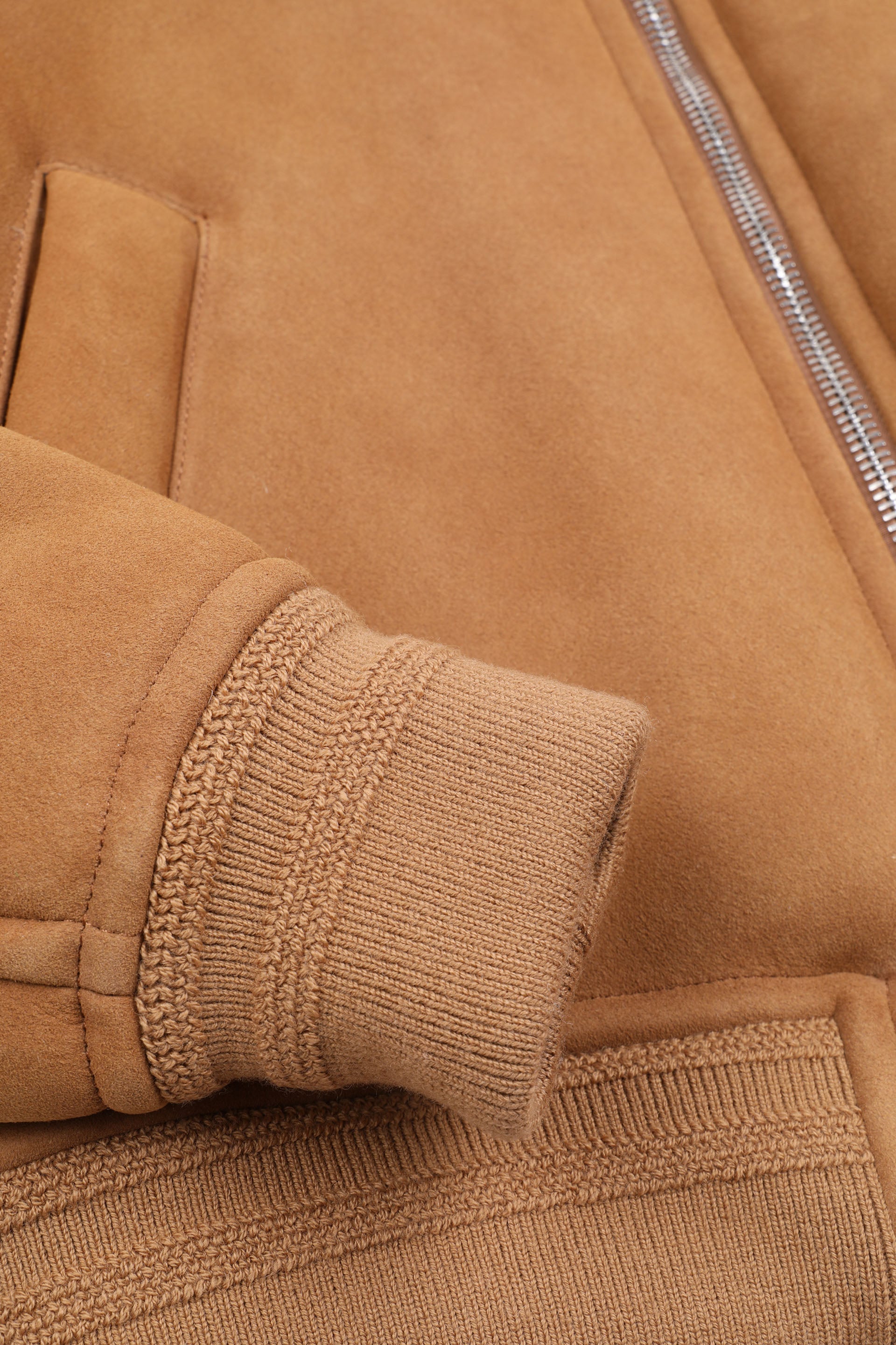 GIUBBOTTO AVIATORE IN MOTONE - Sandal/cream