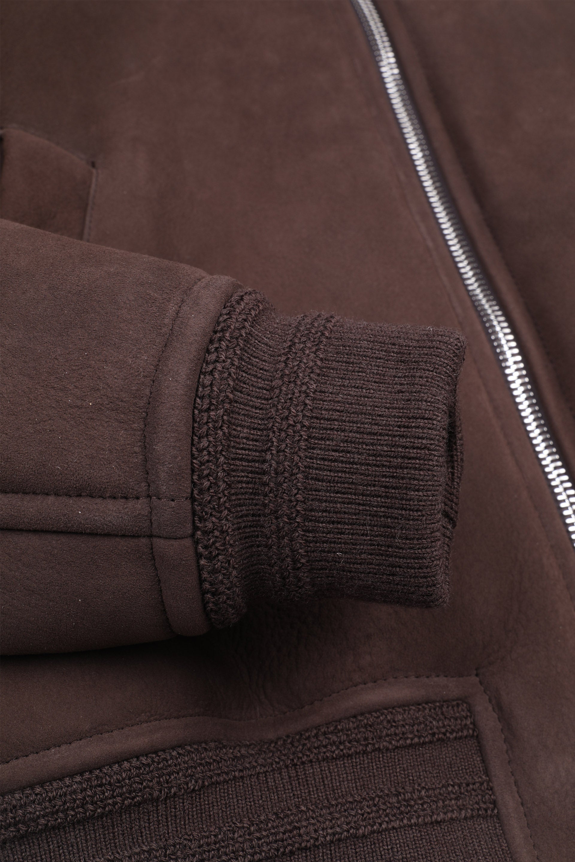 GIUBBOTTO AVIATORE IN MOTONE - Fondente/fondente