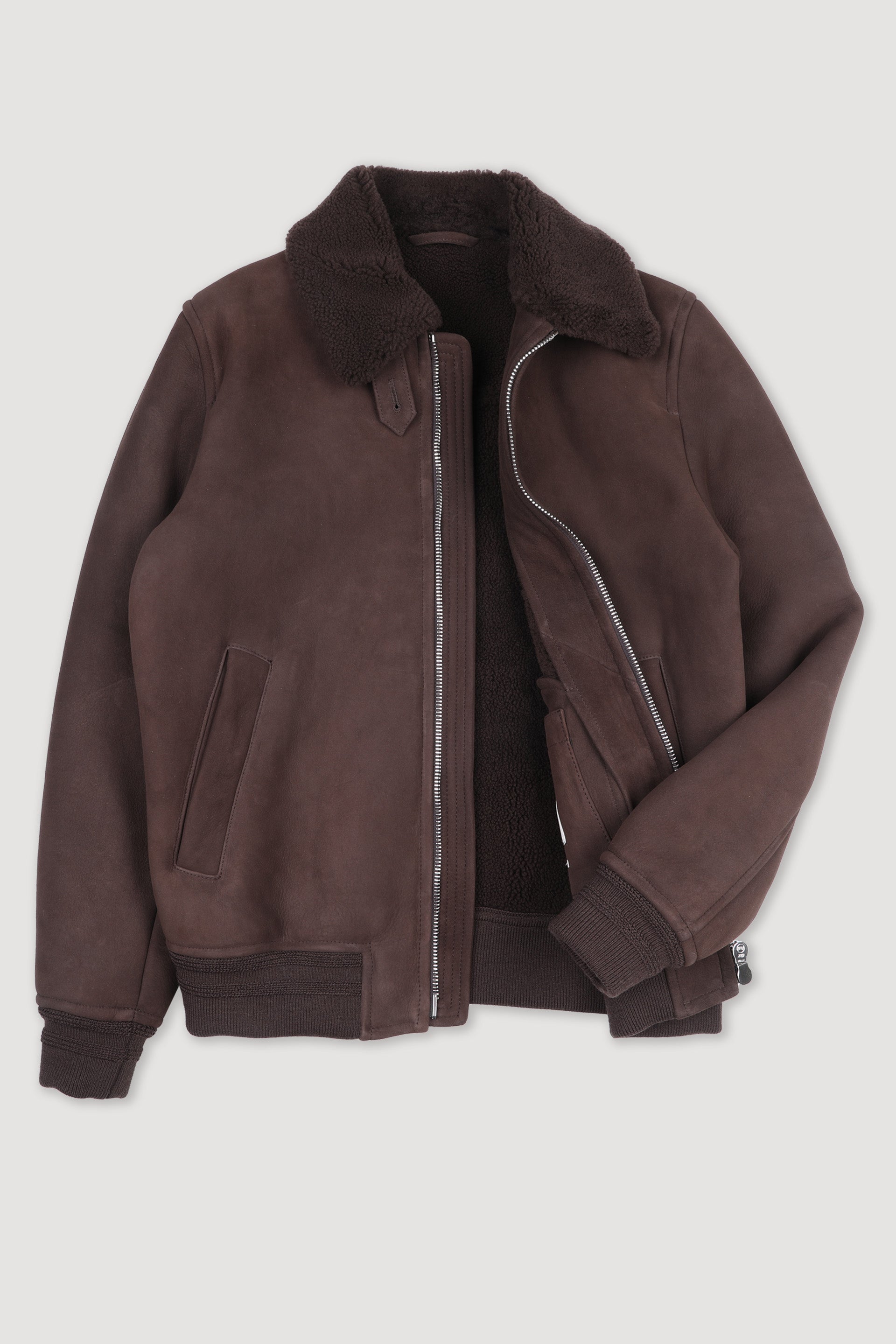 GIUBBOTTO AVIATORE IN MOTONE - Fondente/fondente