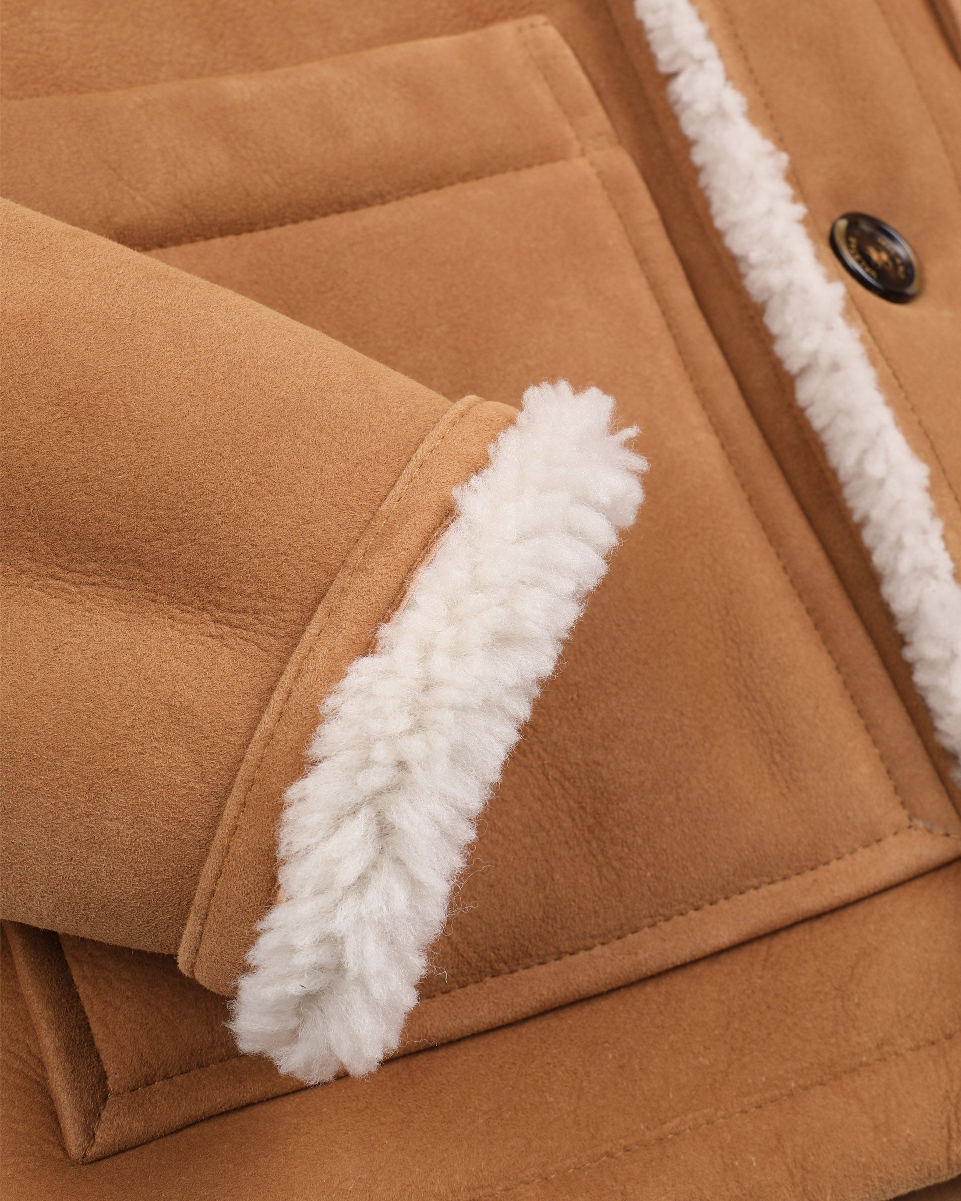 Lumberjack jacket in montone suede. Beige - Sandal/cream