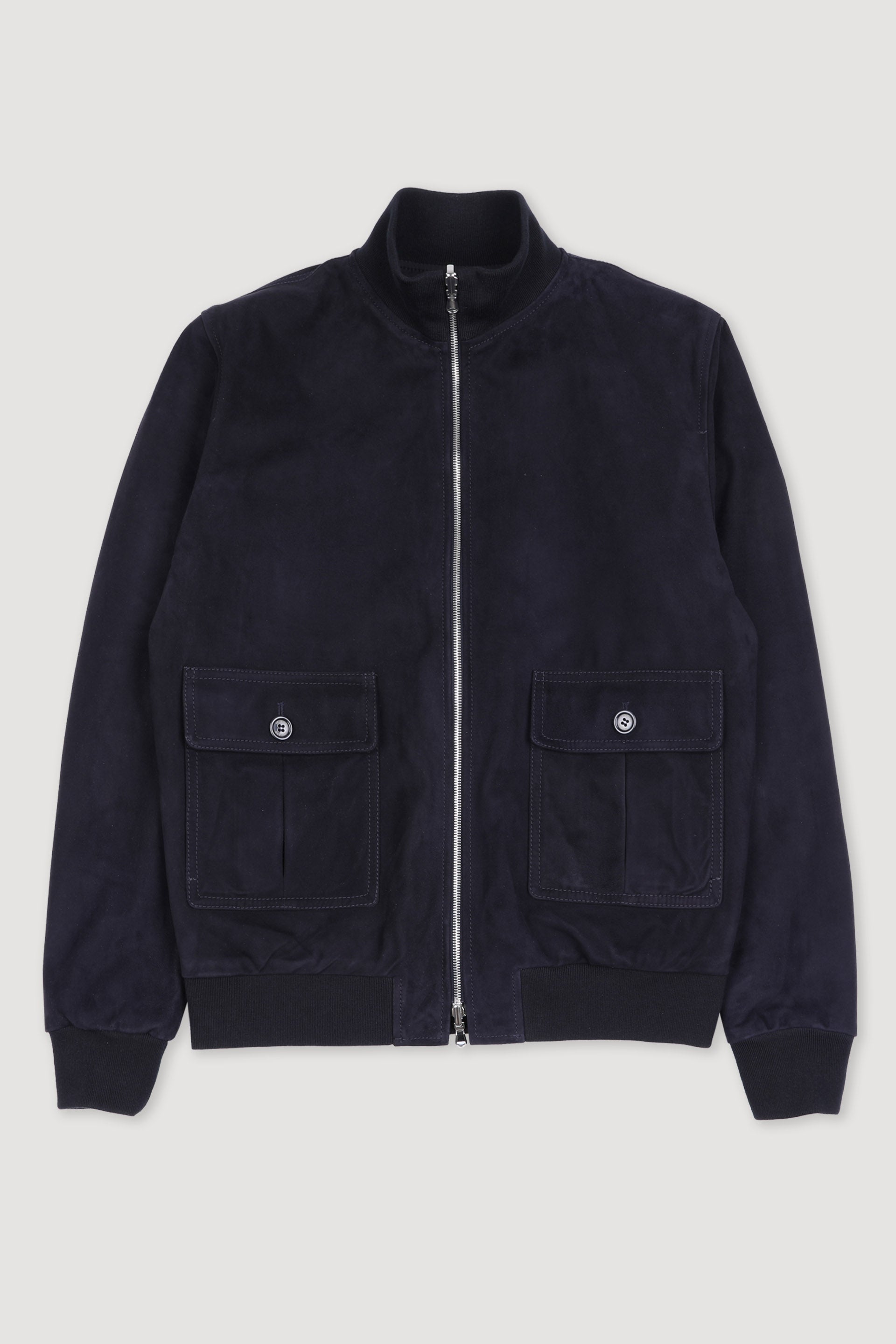 Reversible Zip jacket in suede leather and water repellent fabric - Da