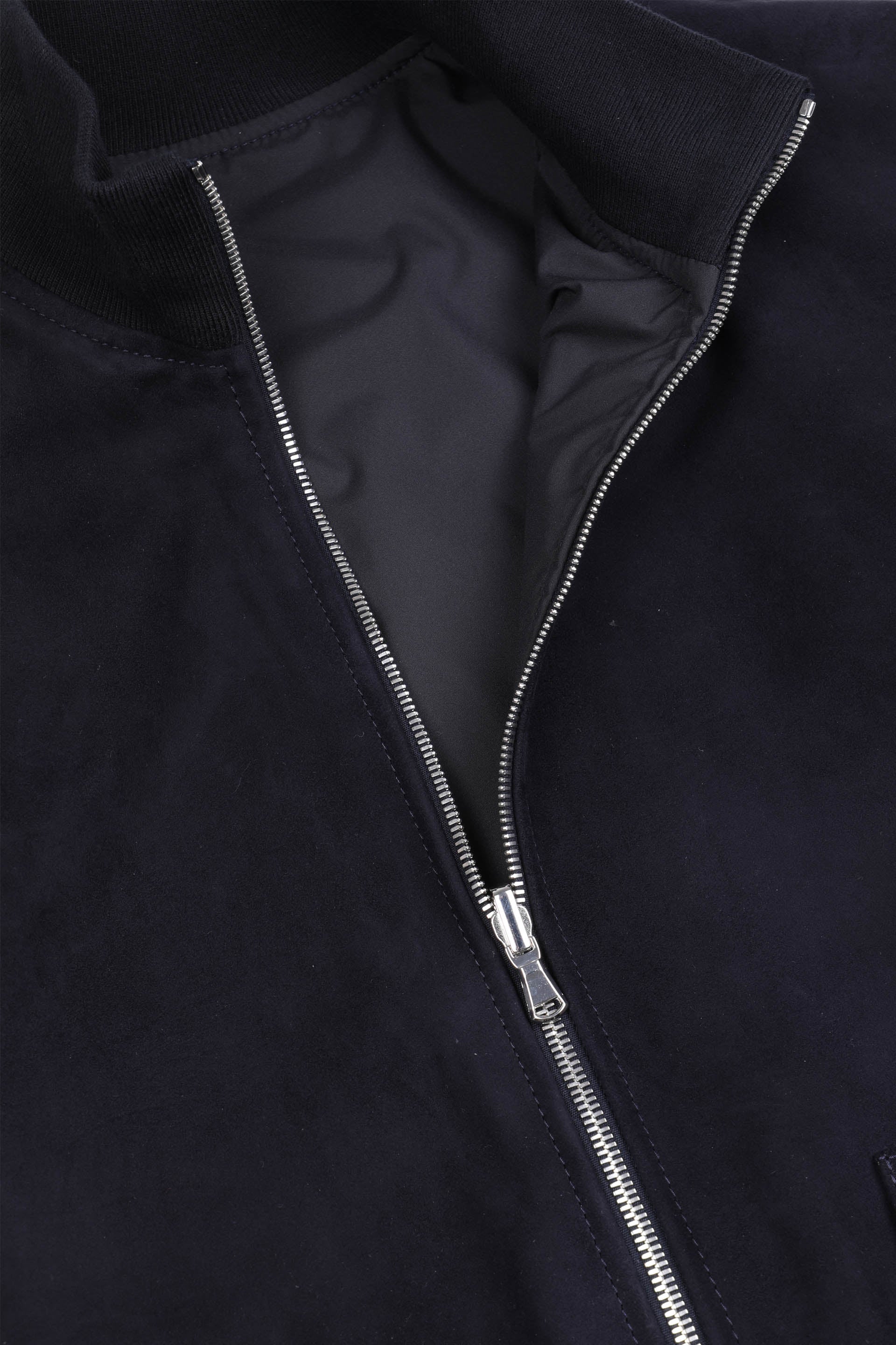 GIUBBOTTO REVERSIBILE CON ZIP, FODERATO, SUEDE/ WR NYLON - Dark blue