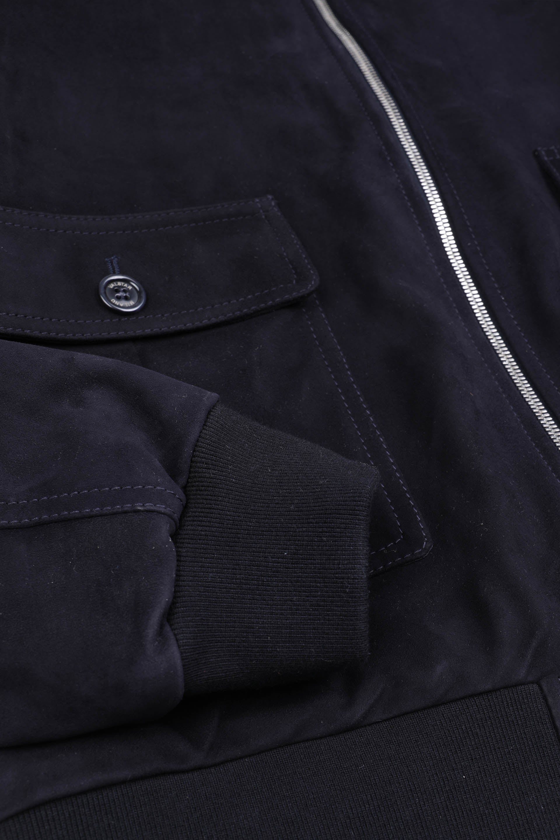 GIUBBOTTO REVERSIBILE CON ZIP, FODERATO, SUEDE/ WR NYLON - Dark blue