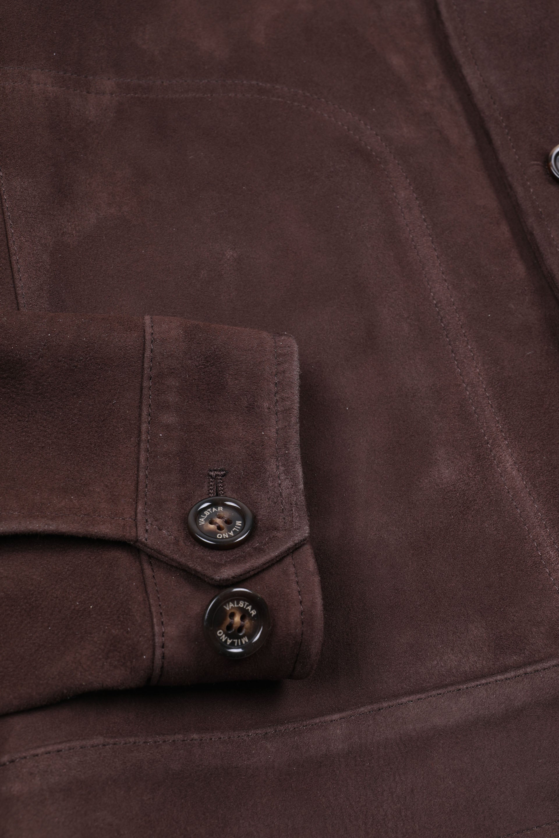 GIUBBOTTO CLINT CON BOTTONI, COLLO CAMICIA, SFODERATO, SOFT SUEDE - Chocolate