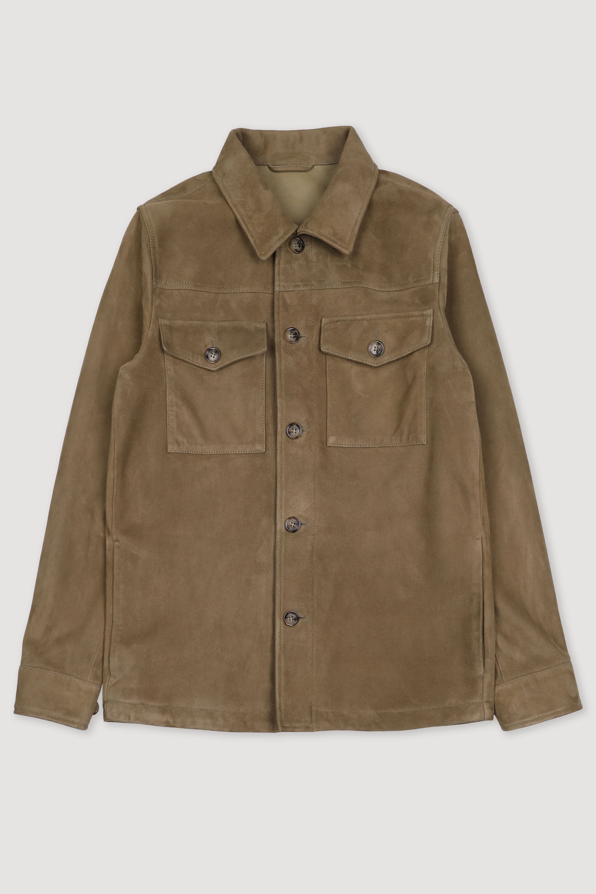 OVERSHIRT, SFODERATA, SOFT SUEDE - Fawn