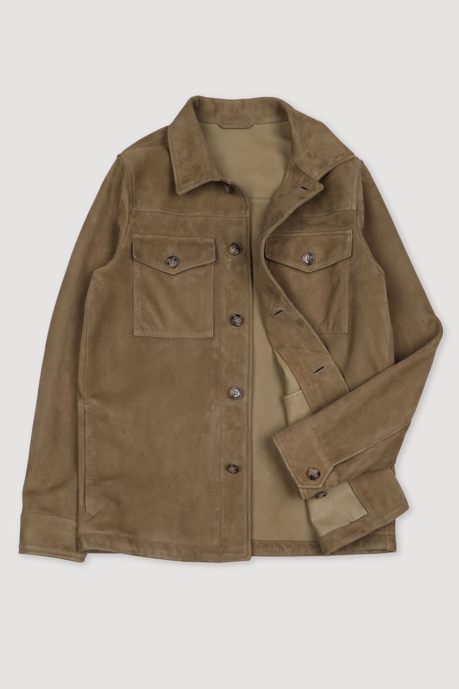 OVERSHIRT, SFODERATA, SOFT SUEDE - Fawn