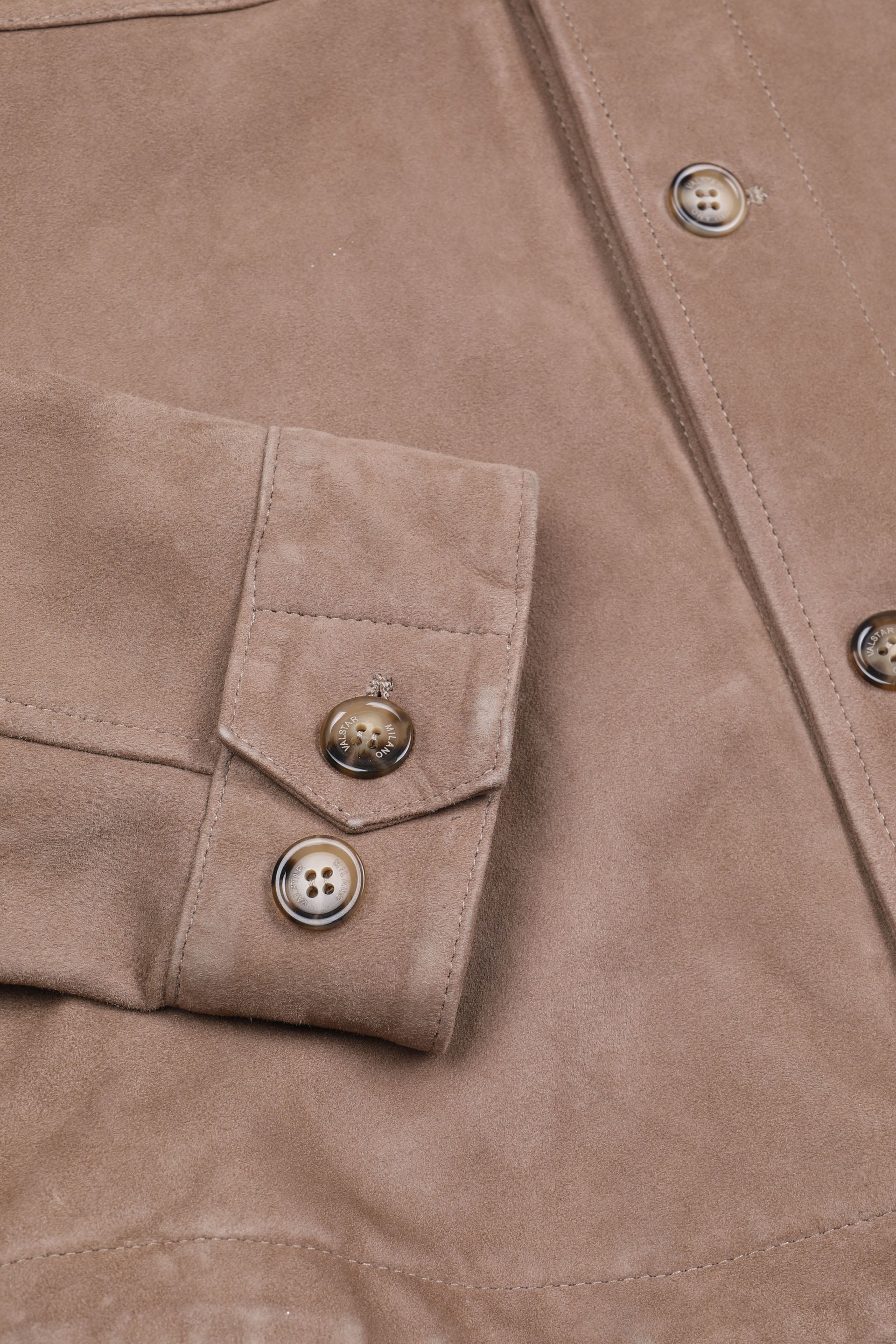 OVERSHIRT, SFODERATA, SOFT SUEDE - Greige