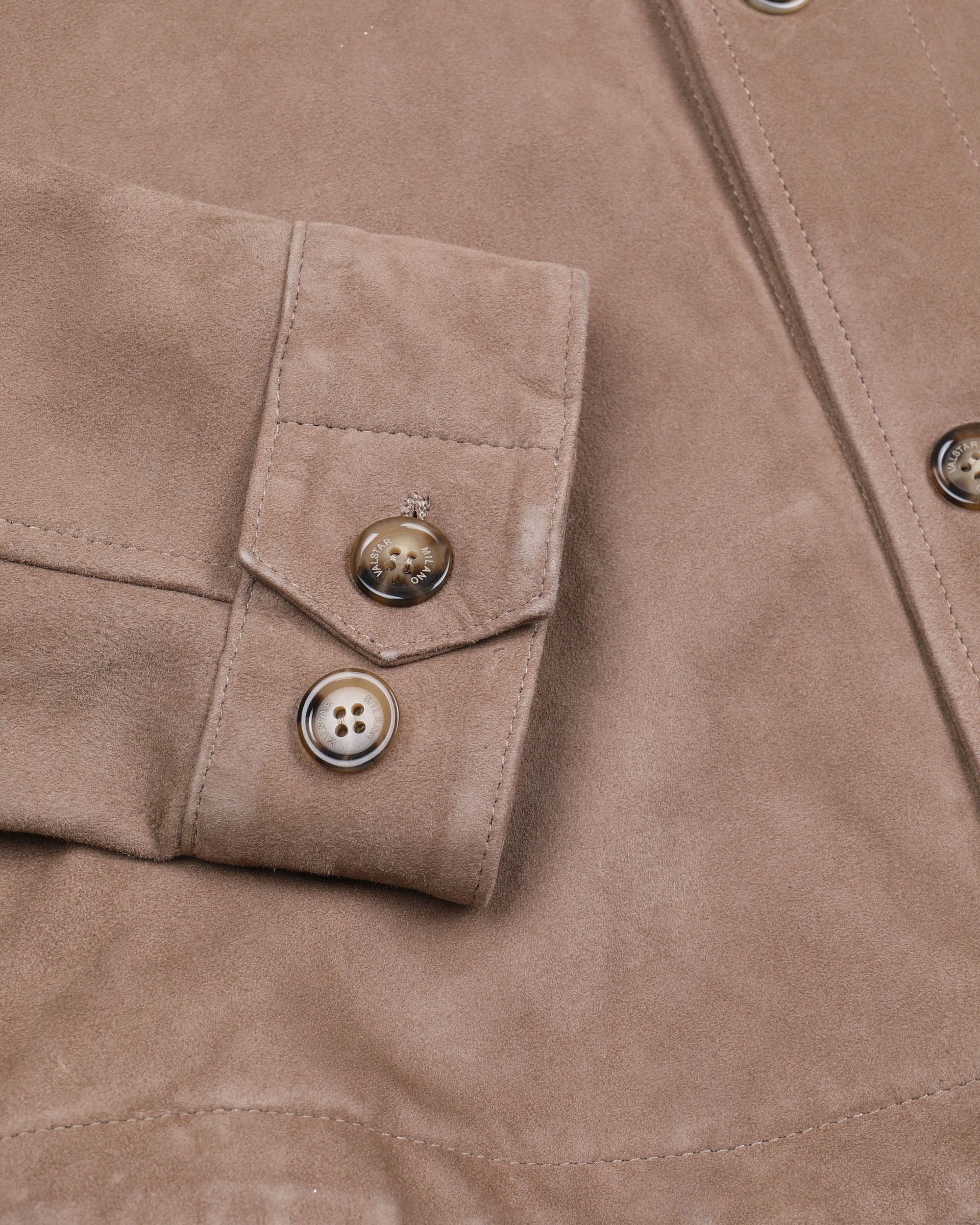 Overshirt in suede, sfoderata. Beige - Greige