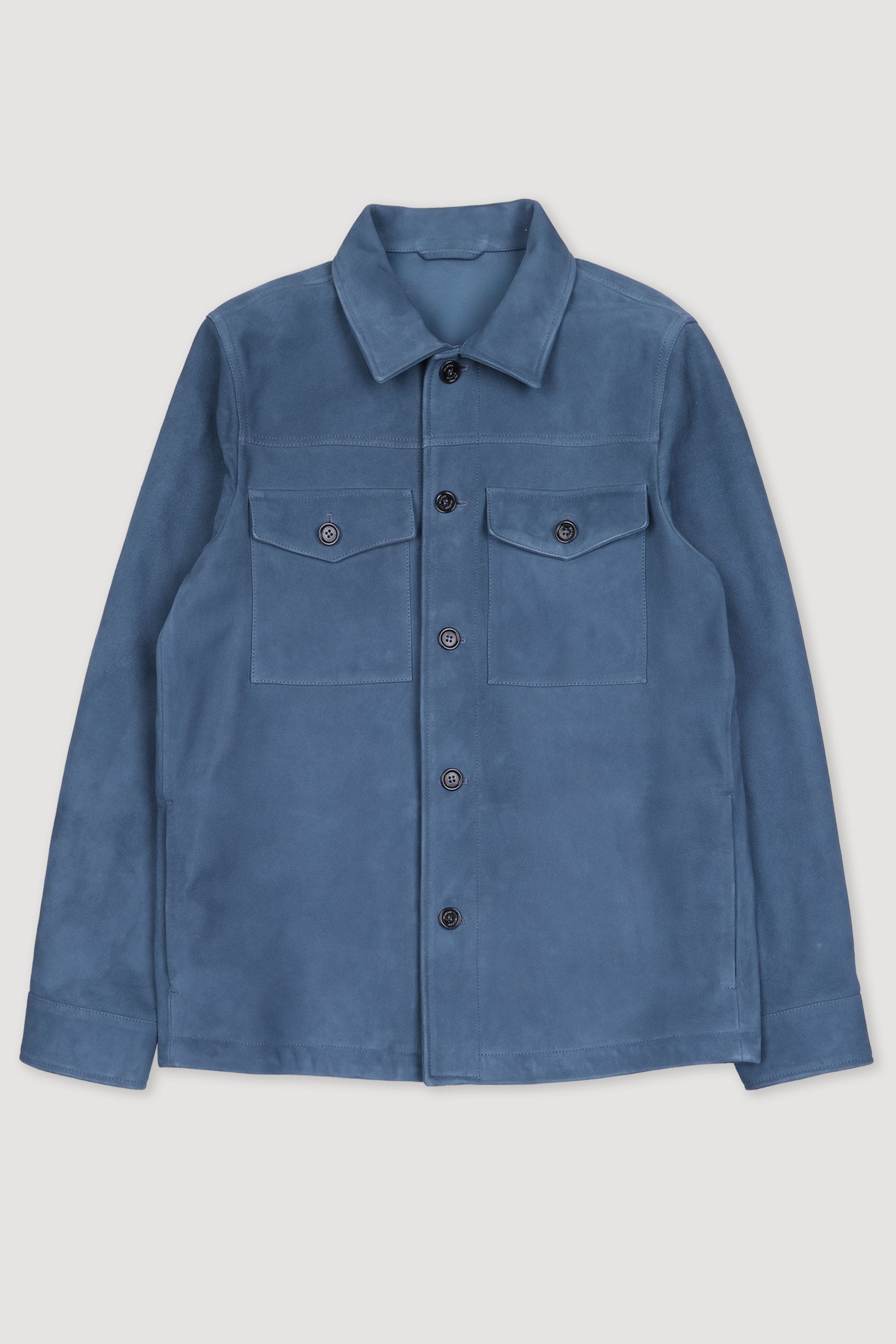 OVERSHIRT, SFODERATA, SOFT SUEDE - Tuareg blue