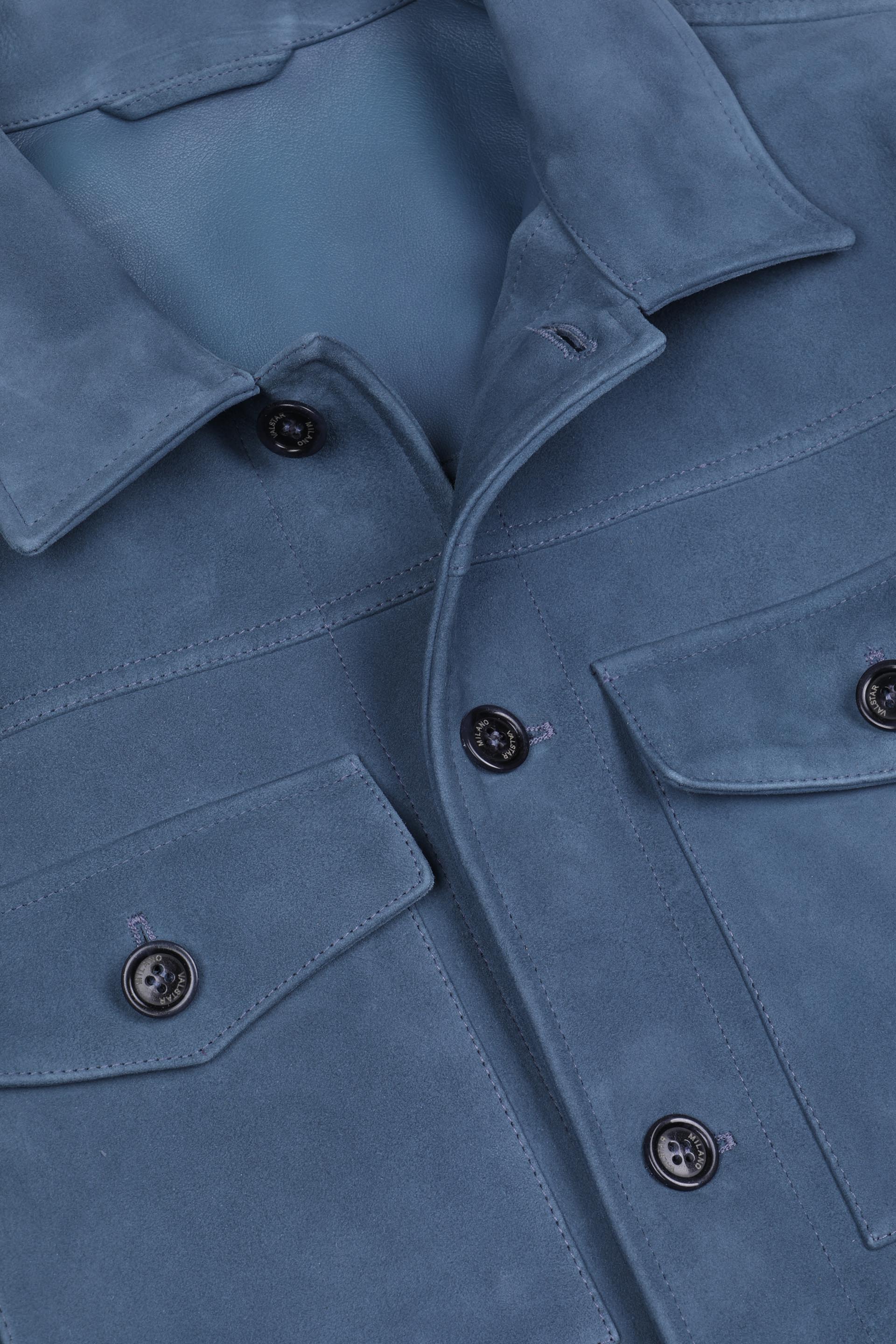 OVERSHIRT, SFODERATA, SOFT SUEDE - Tuareg blue
