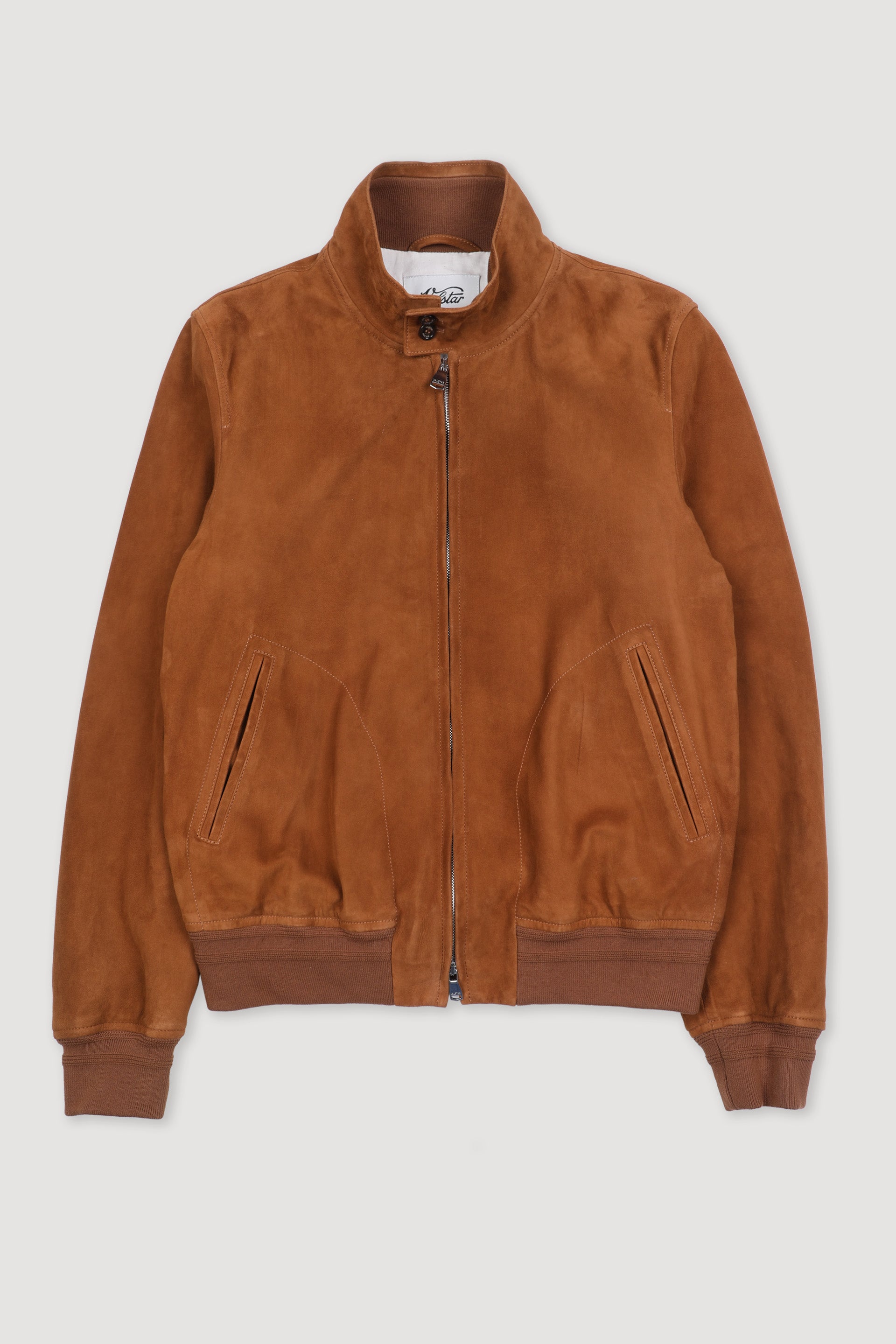 Giubbotto biker con zip in suede, foderato. Marrone - Sandal