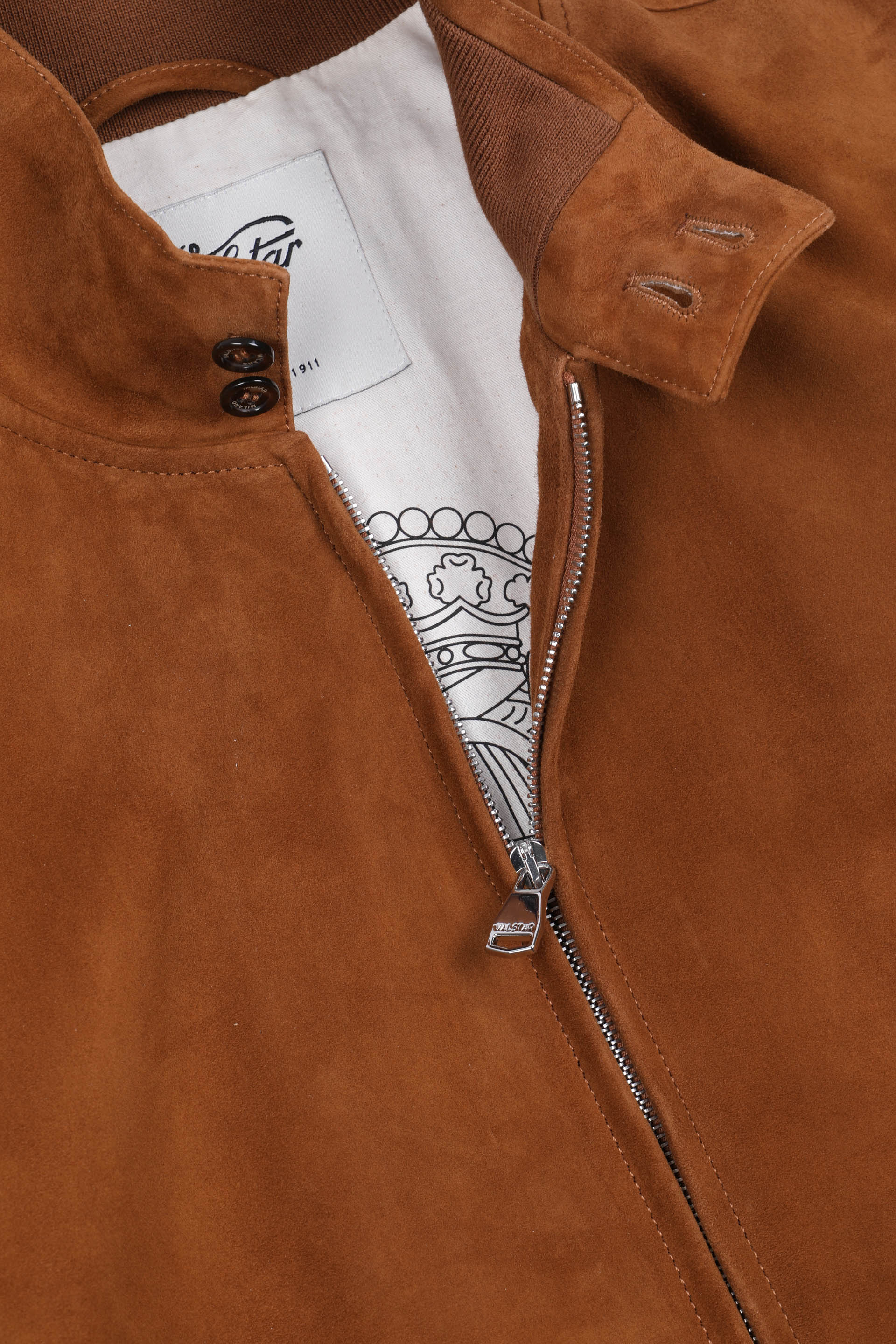 Giubbotto biker con zip in suede, foderato. Marrone - Sandal