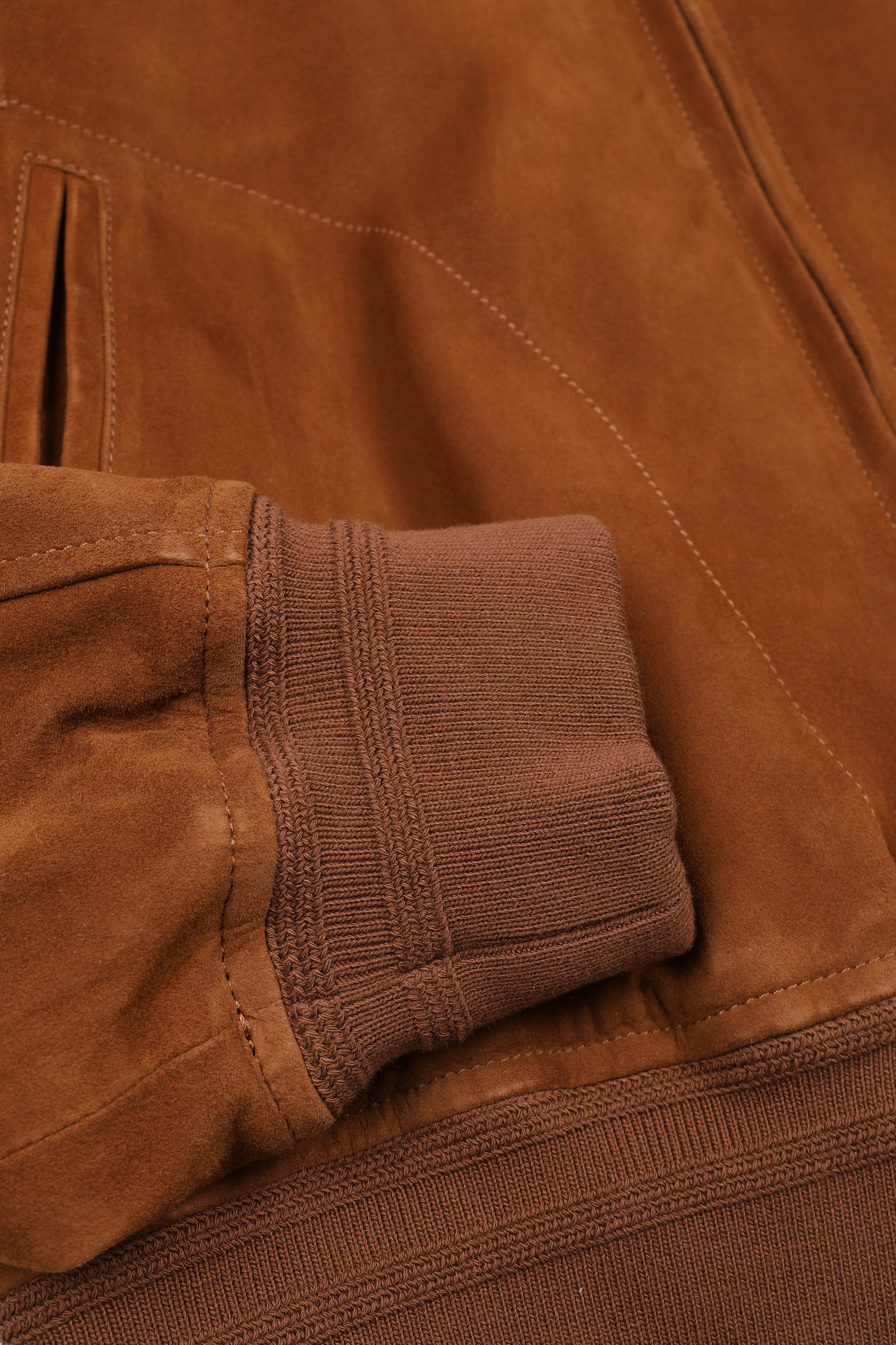 Giubbotto biker con zip in suede, foderato. Marrone - Sandal