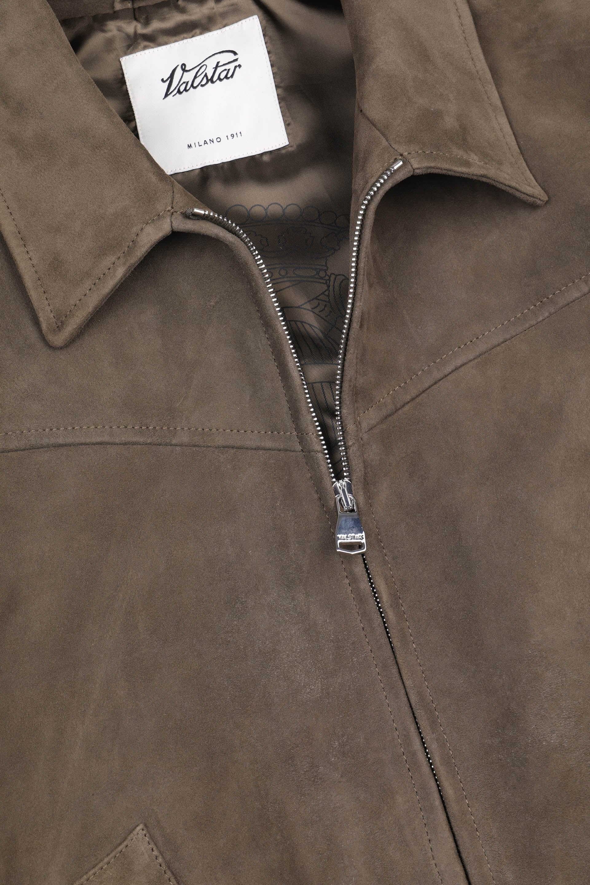 Lined jacket in suede leather with Western-style details. Green - Musc