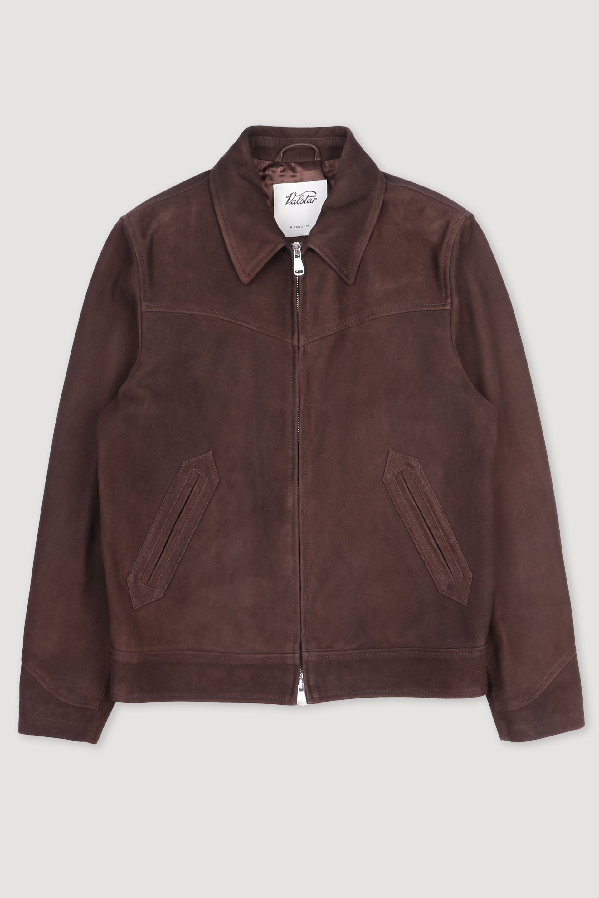GIUBBOTTO COWBOY, FODERATA, SOFT SUEDE - Coffee