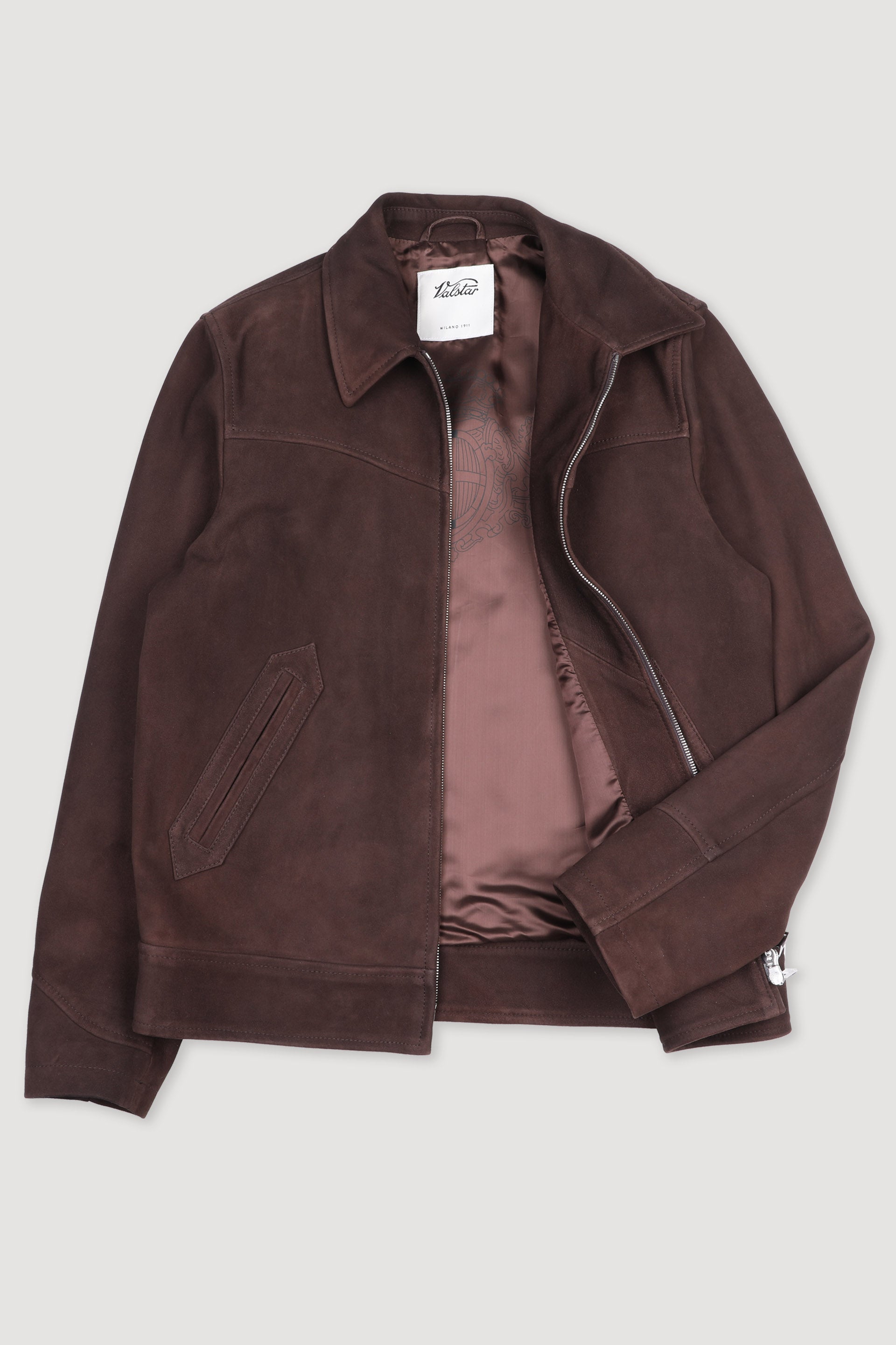 GIUBBOTTO COWBOY, FODERATA, SOFT SUEDE - Coffee