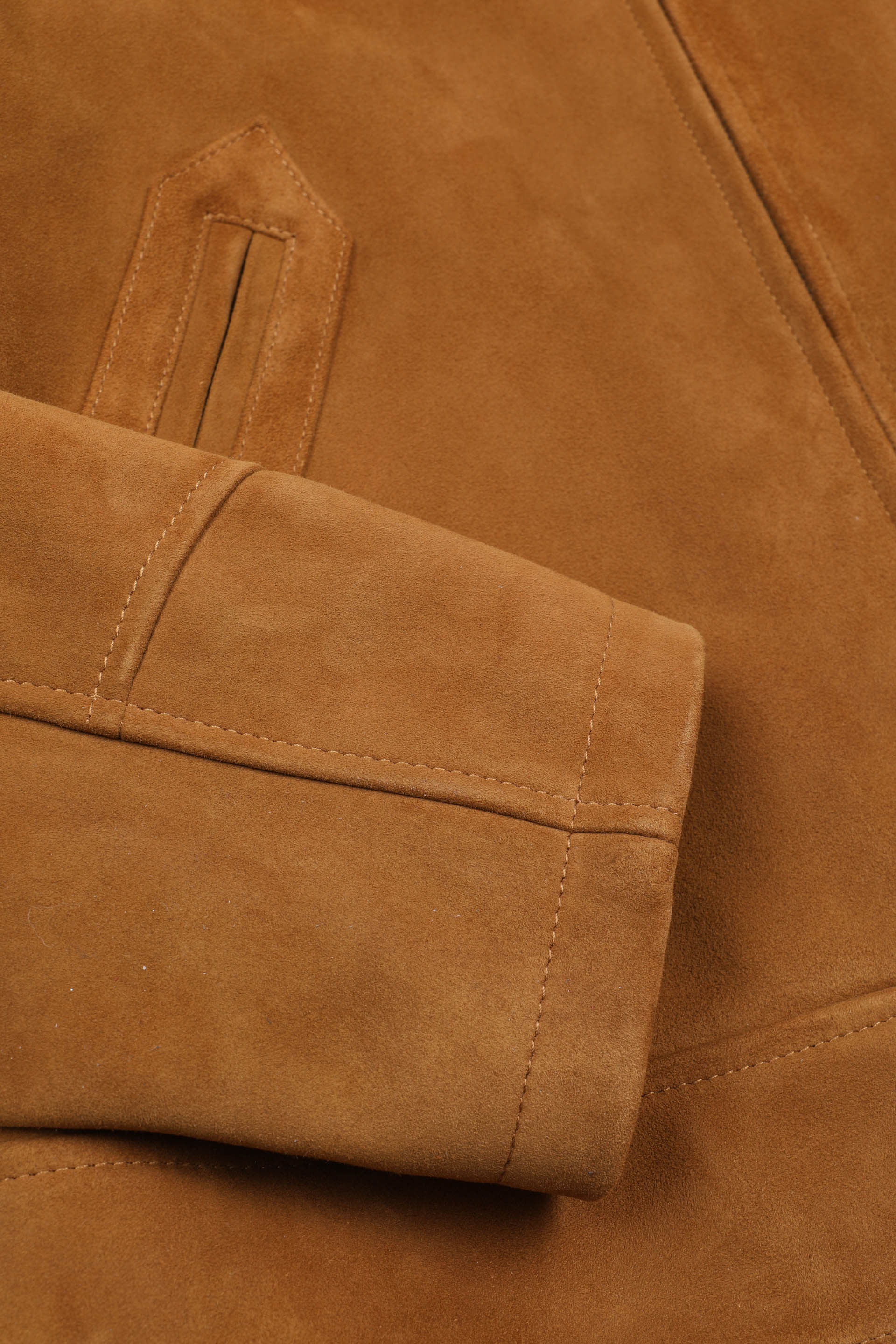 Lined jacket in suede leather with Western-style details. Brown - Ambr