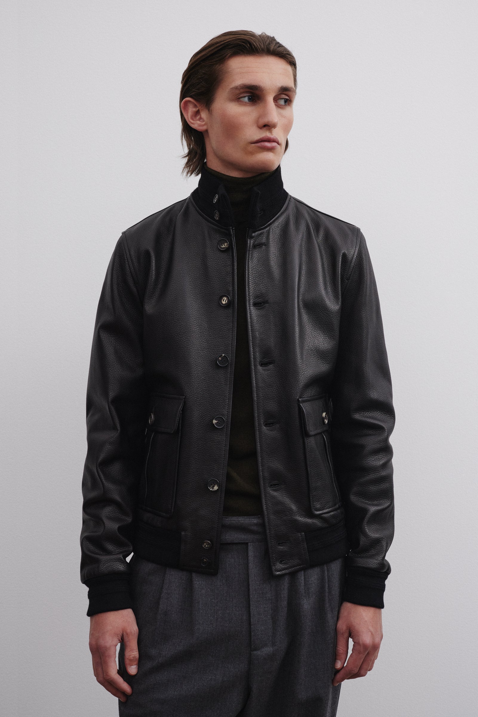 GIUBBOTTO VALSTARINO, FODERATO PURO CASHMERE, PELLE DI CERVO - Black