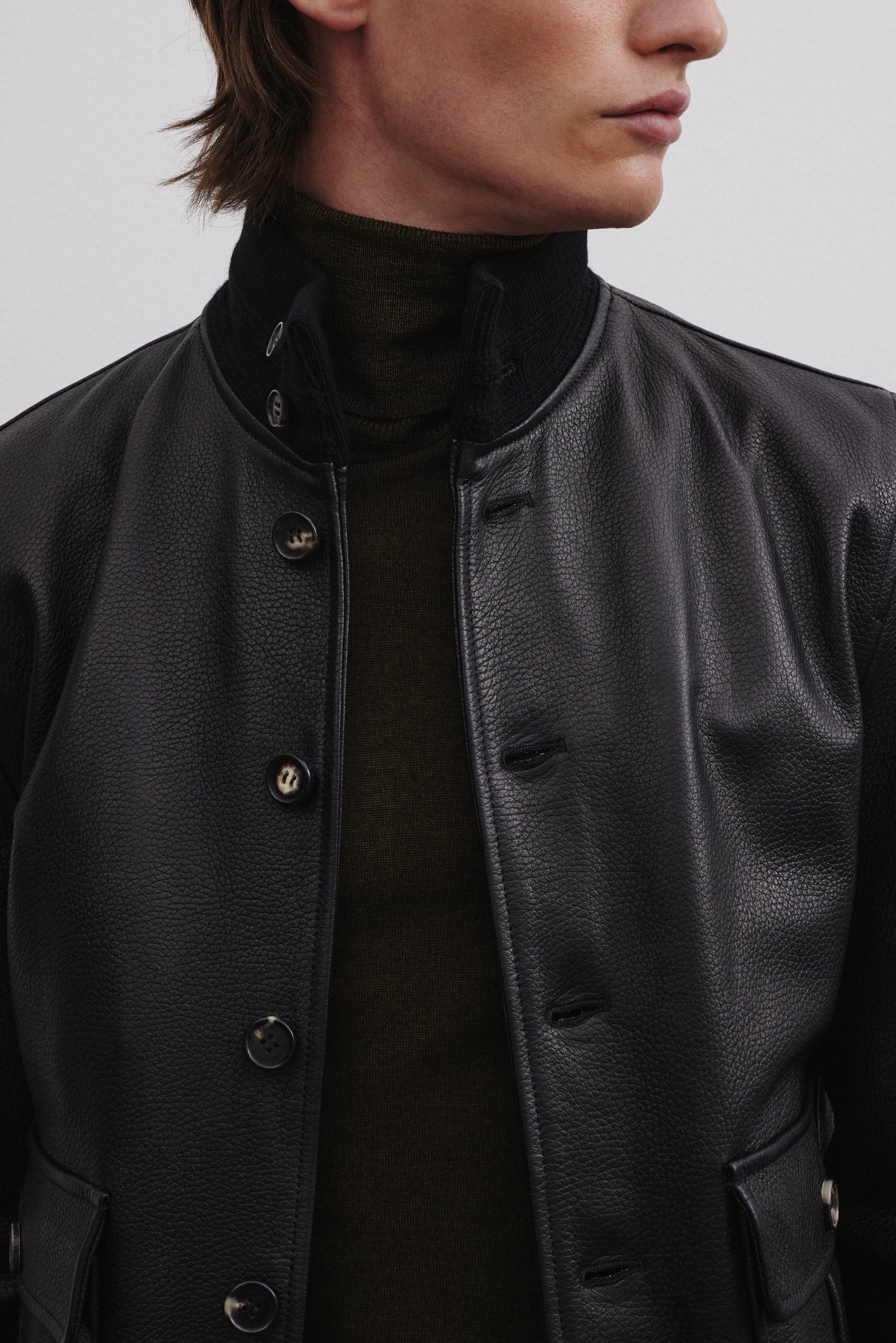 GIUBBOTTO VALSTARINO, FODERATO PURO CASHMERE, PELLE DI CERVO - Black