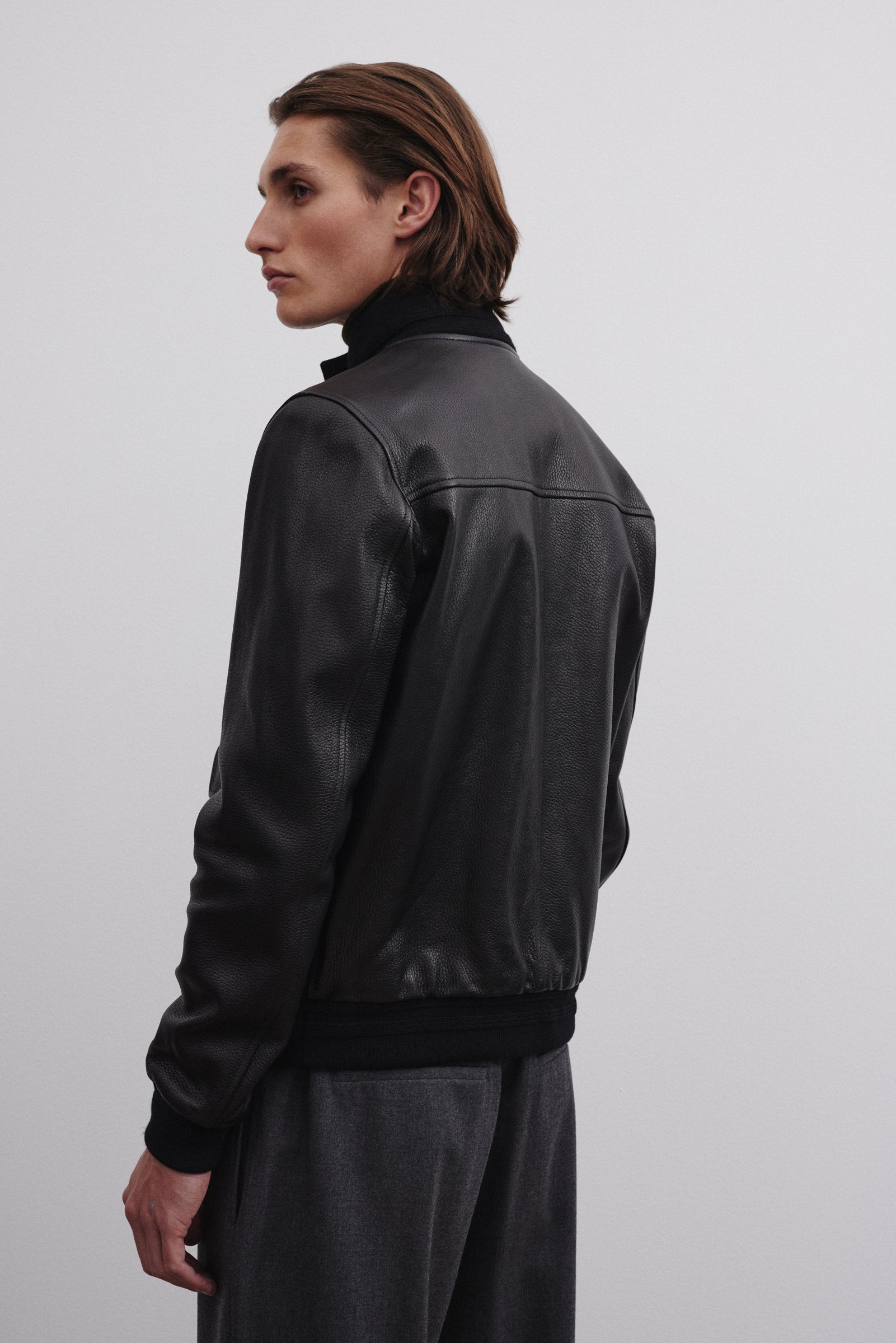GIUBBOTTO VALSTARINO, FODERATO PURO CASHMERE, PELLE DI CERVO - Black