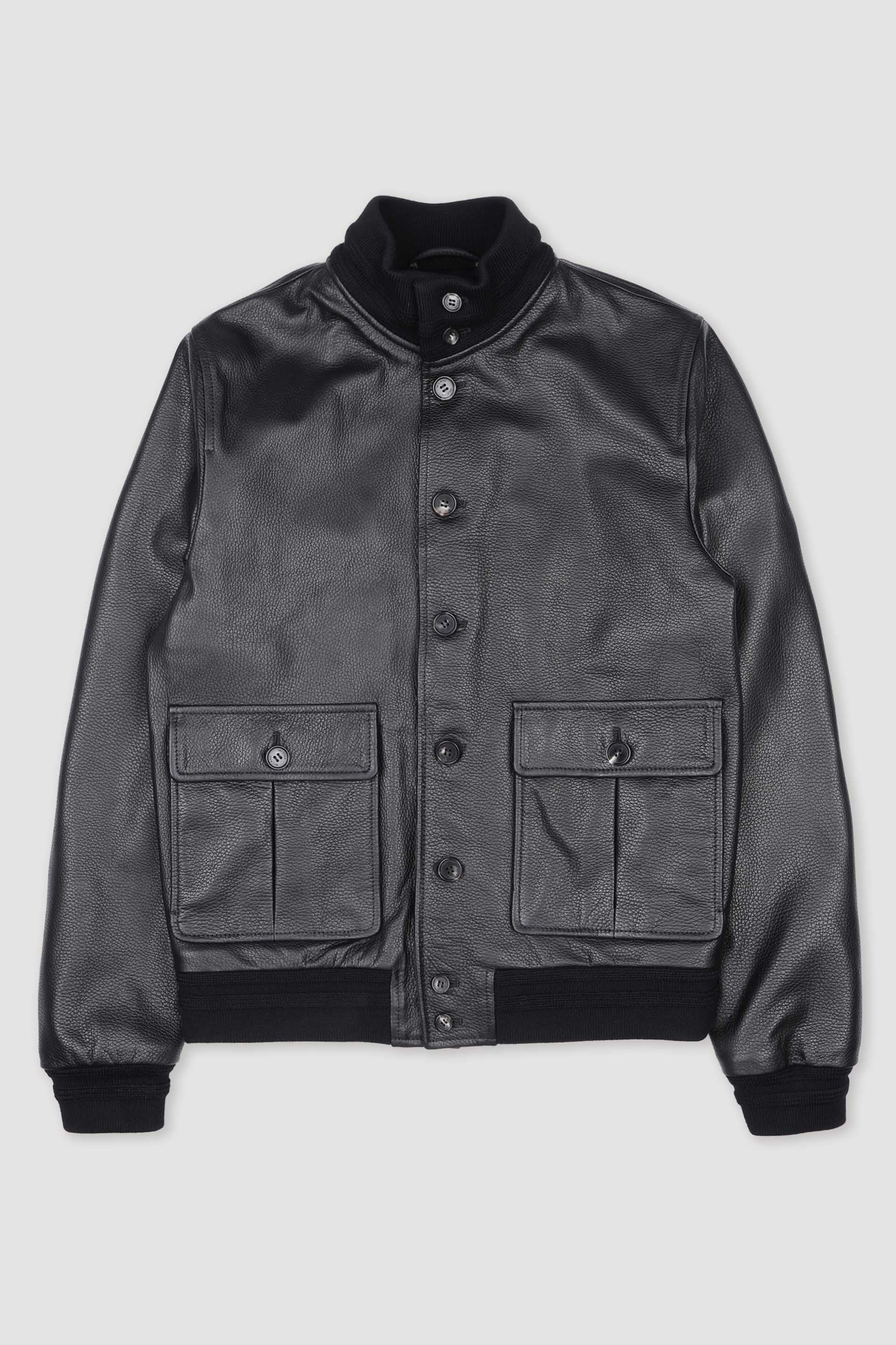 GIUBBOTTO VALSTARINO, FODERATO PURO CASHMERE, PELLE DI CERVO - Black