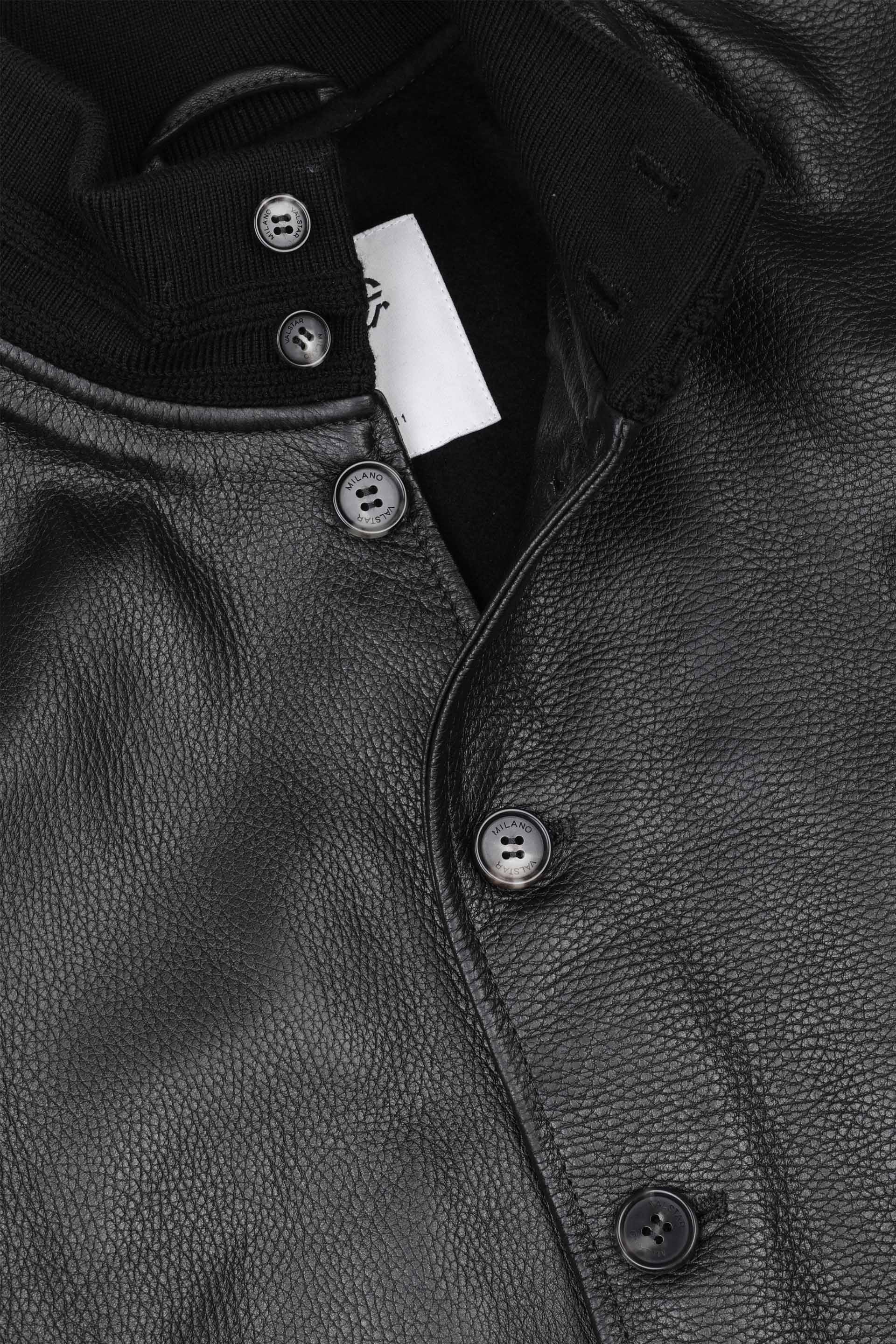 GIUBBOTTO VALSTARINO, FODERATO PURO CASHMERE, PELLE DI CERVO - Black
