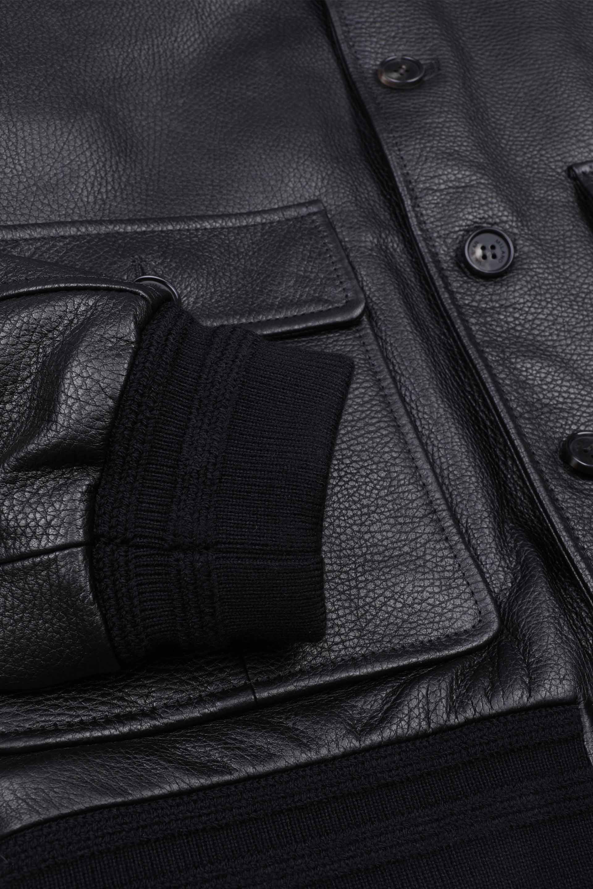 GIUBBOTTO VALSTARINO, FODERATO PURO CASHMERE, PELLE DI CERVO - Black