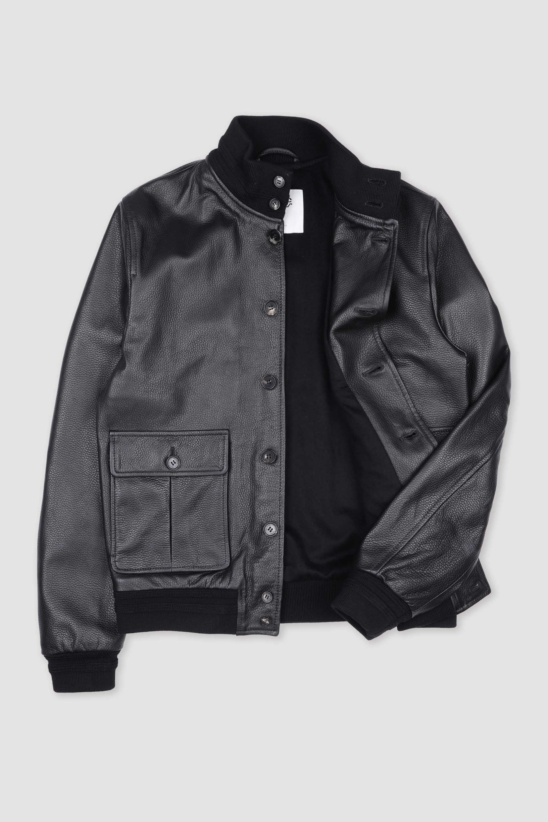 GIUBBOTTO VALSTARINO, FODERATO PURO CASHMERE, PELLE DI CERVO - Black