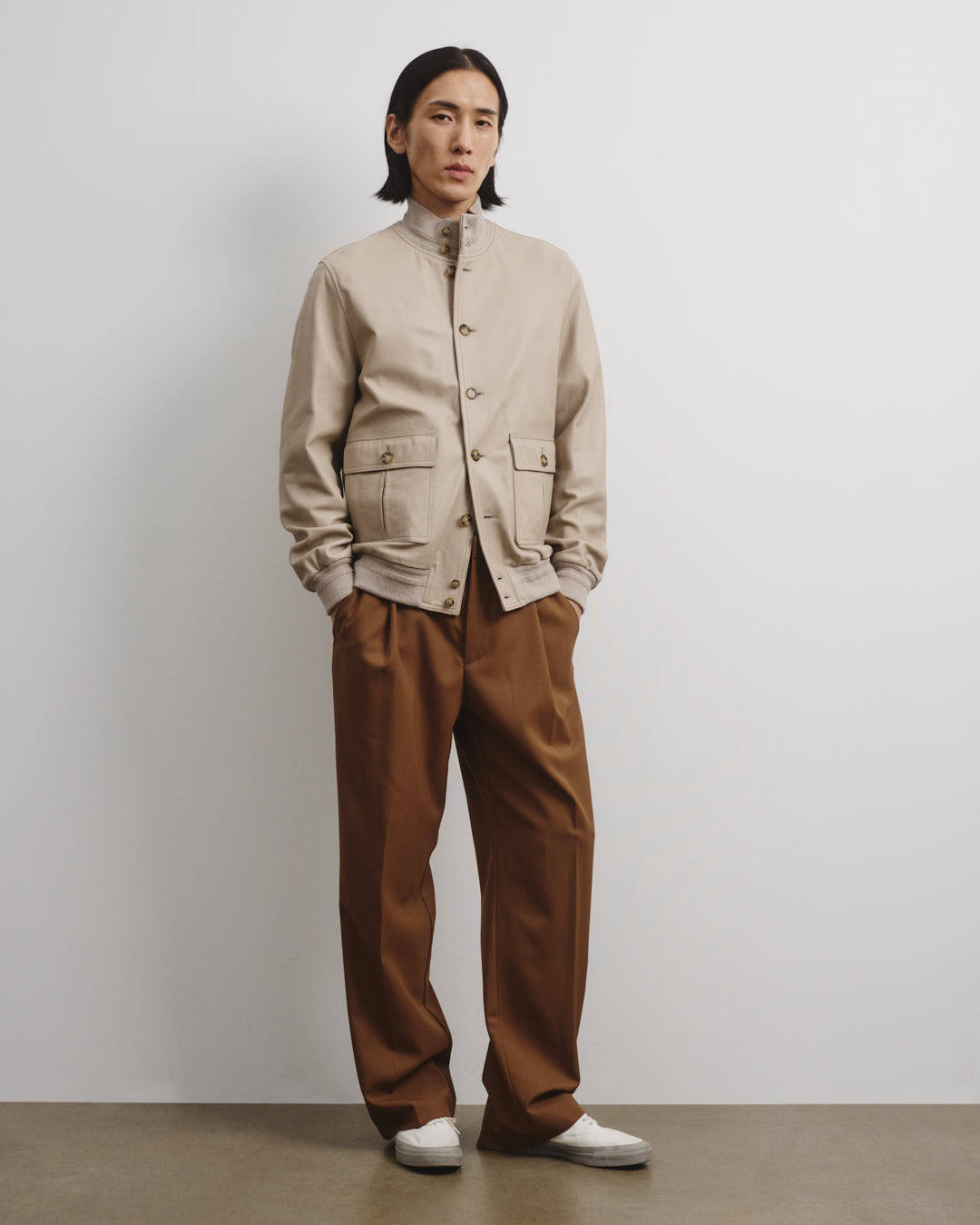 Giubbotto Valstarino in nappa con fodera. Beige - Avena