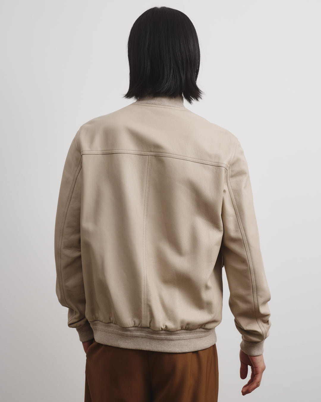 Giubbotto Valstarino in nappa con fodera. Beige - Avena