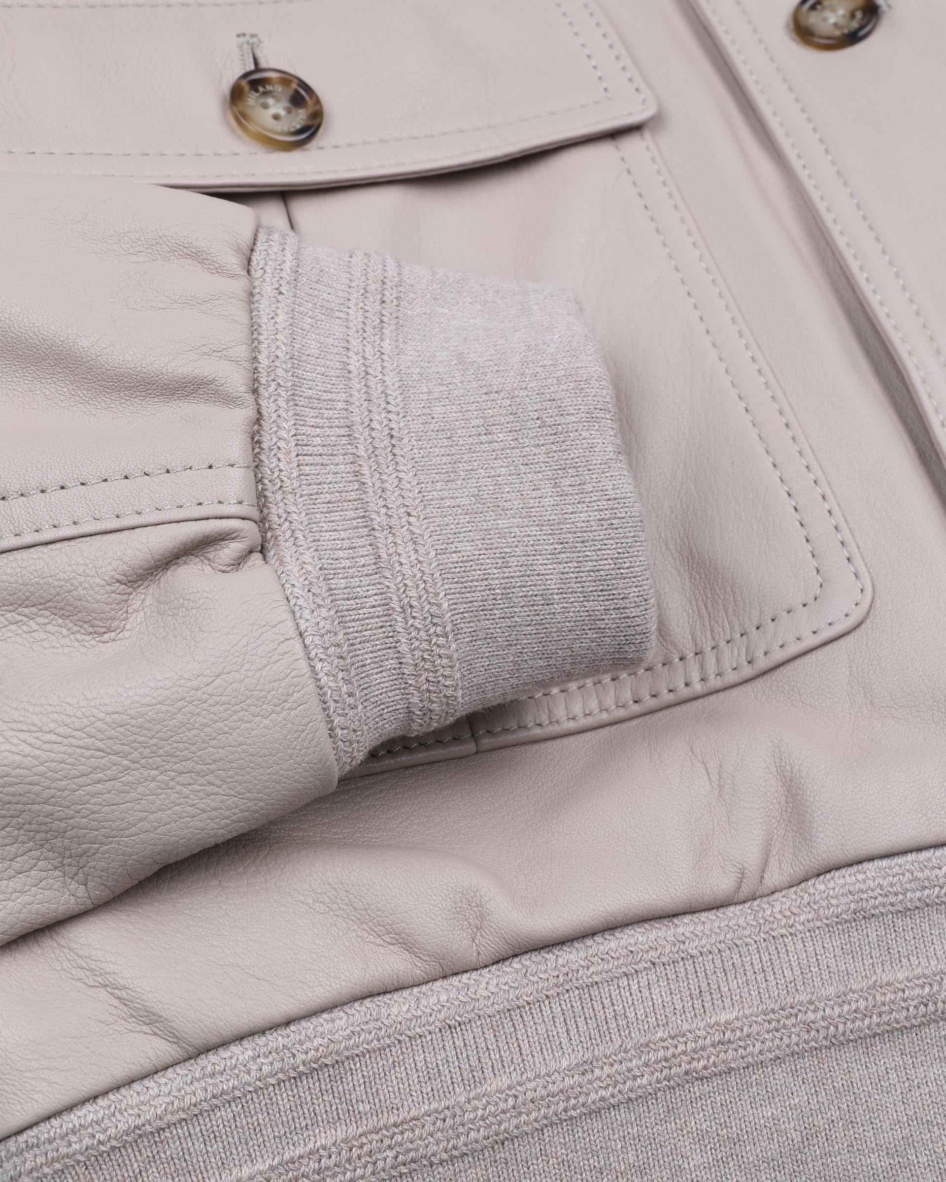 Giubbotto Valstarino in nappa con fodera. Beige - Avena