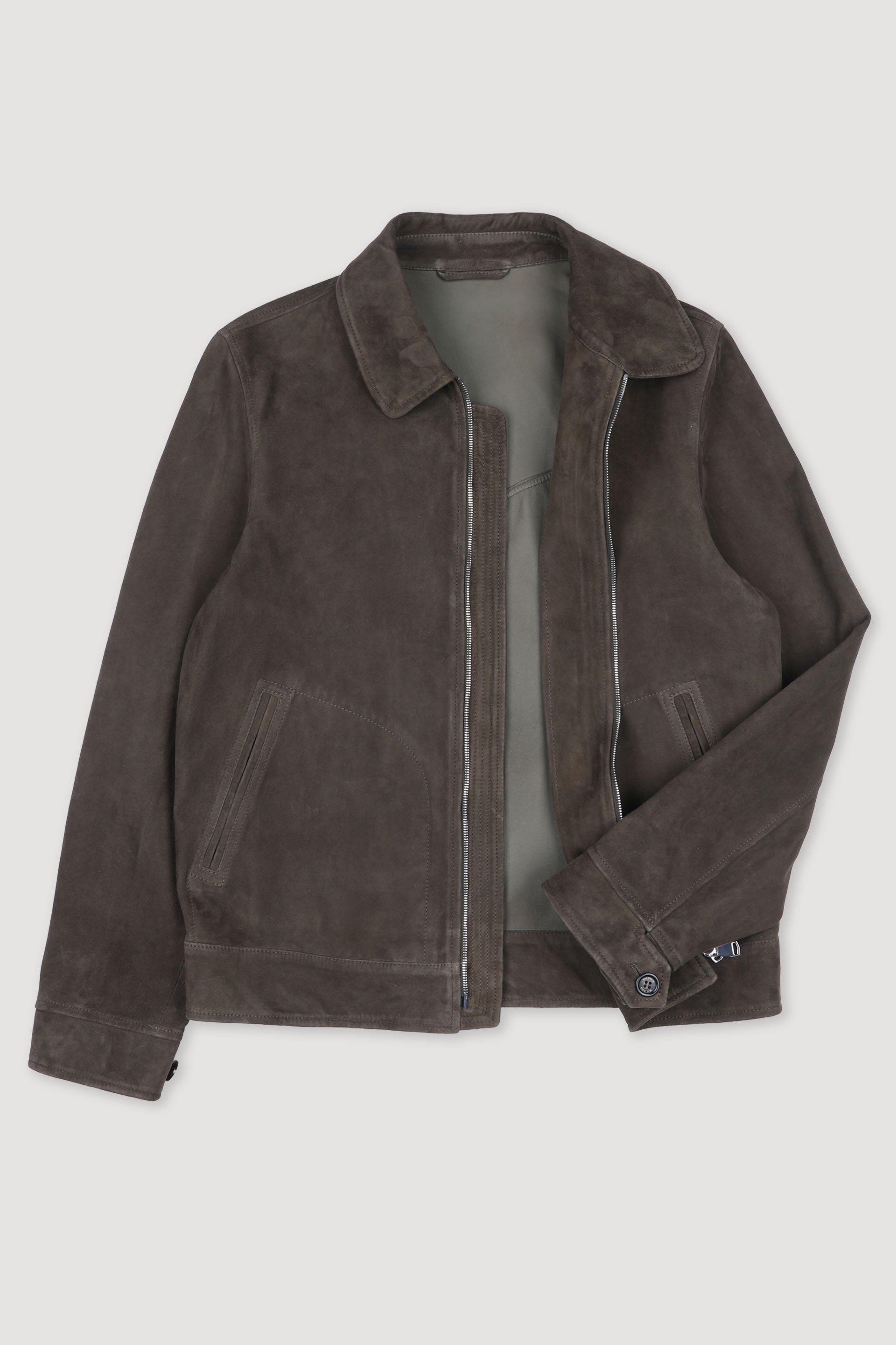 GORDON, GIUBBOTTO MILITARE, SFODERATO, LIGHT SOFT SUEDE - Muschio
