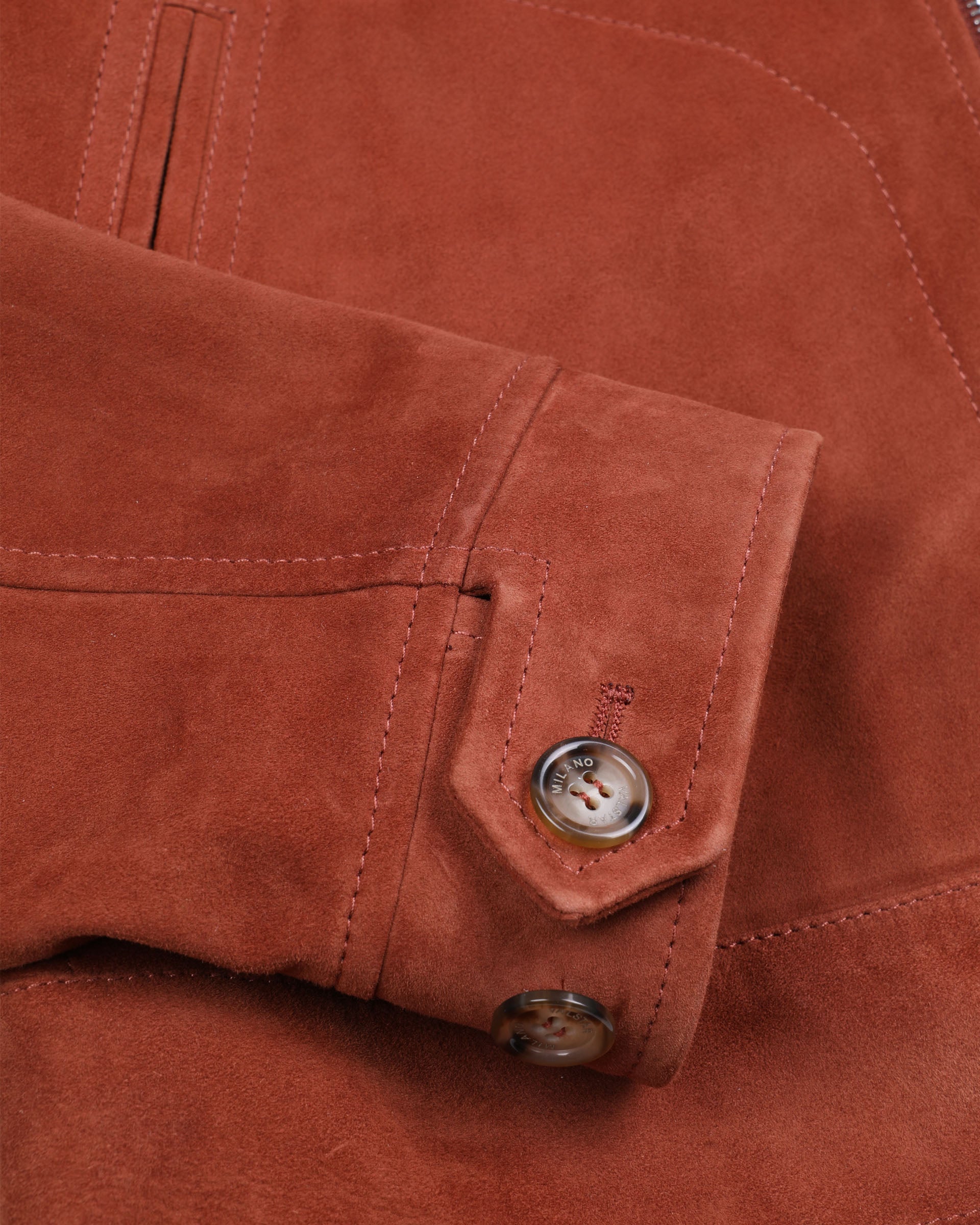 Giubbotto Gordon con zip in suede, sfoderato. Arancione - Terra di siena