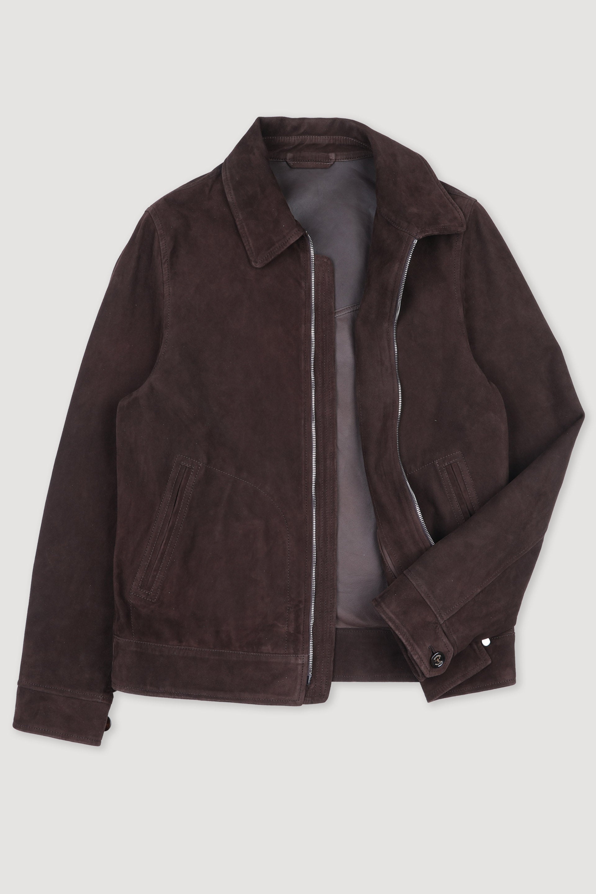 Valstar ダークブラウン 50 VALSTAR Valstarino Slim-Fit Suede Bomber Jacket IT50 Brown | eBay